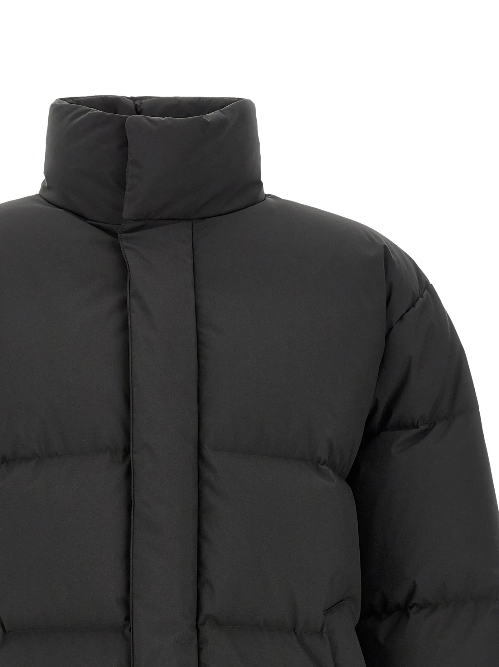 Black Polyester Full - Length Jacket - Image 3