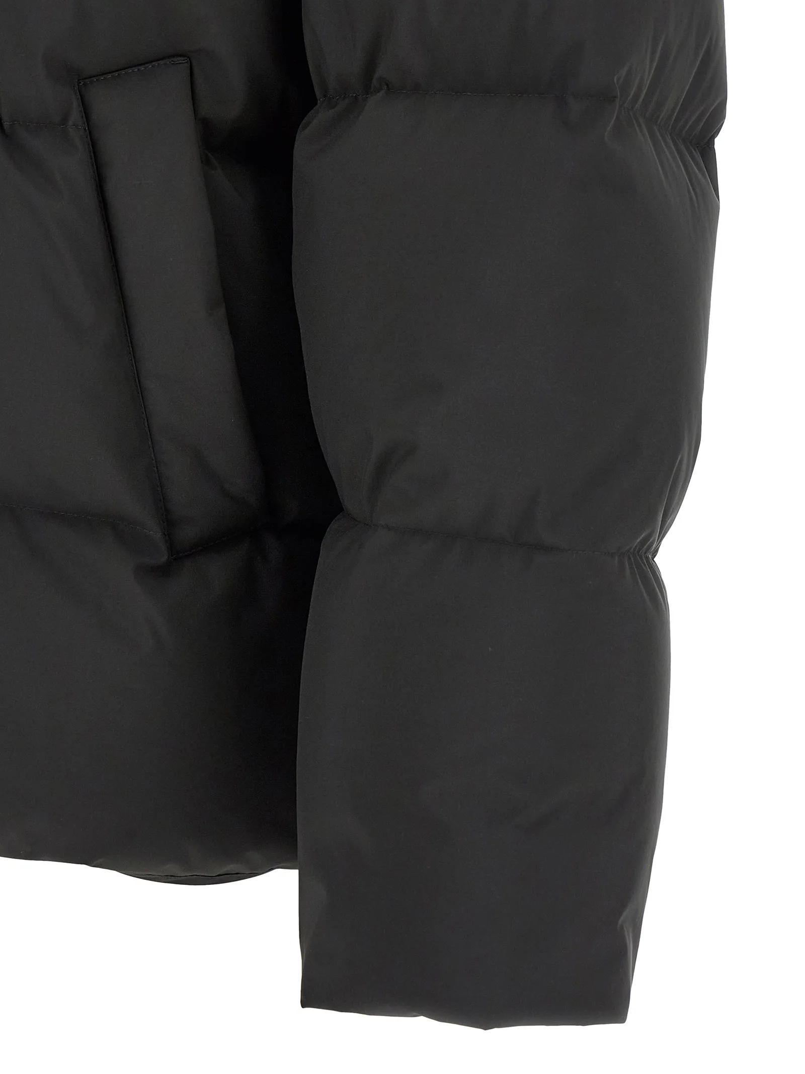 Black Polyester Full - Length Jacket - Image 4