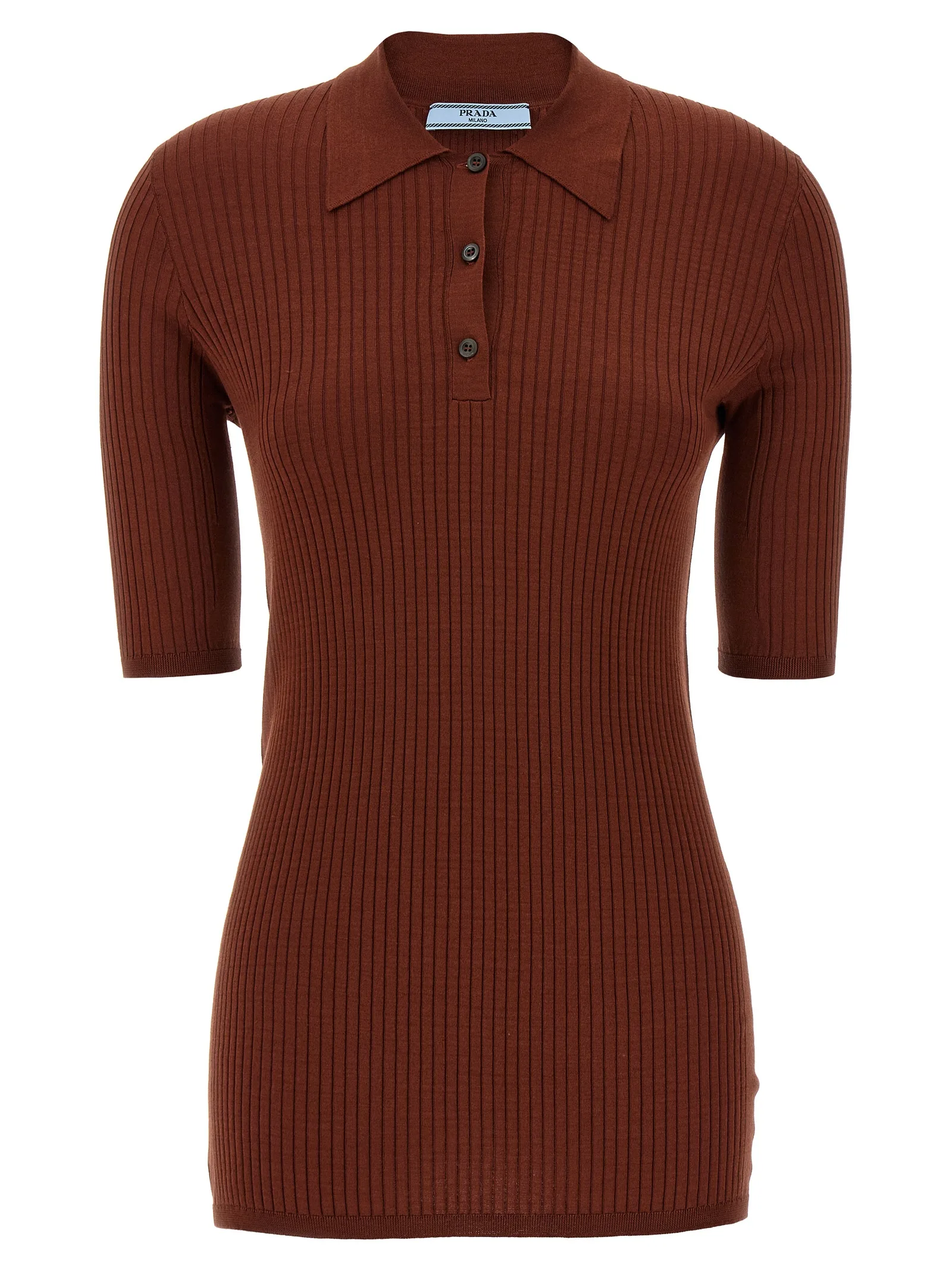 Brown Cotton Polo Shirt