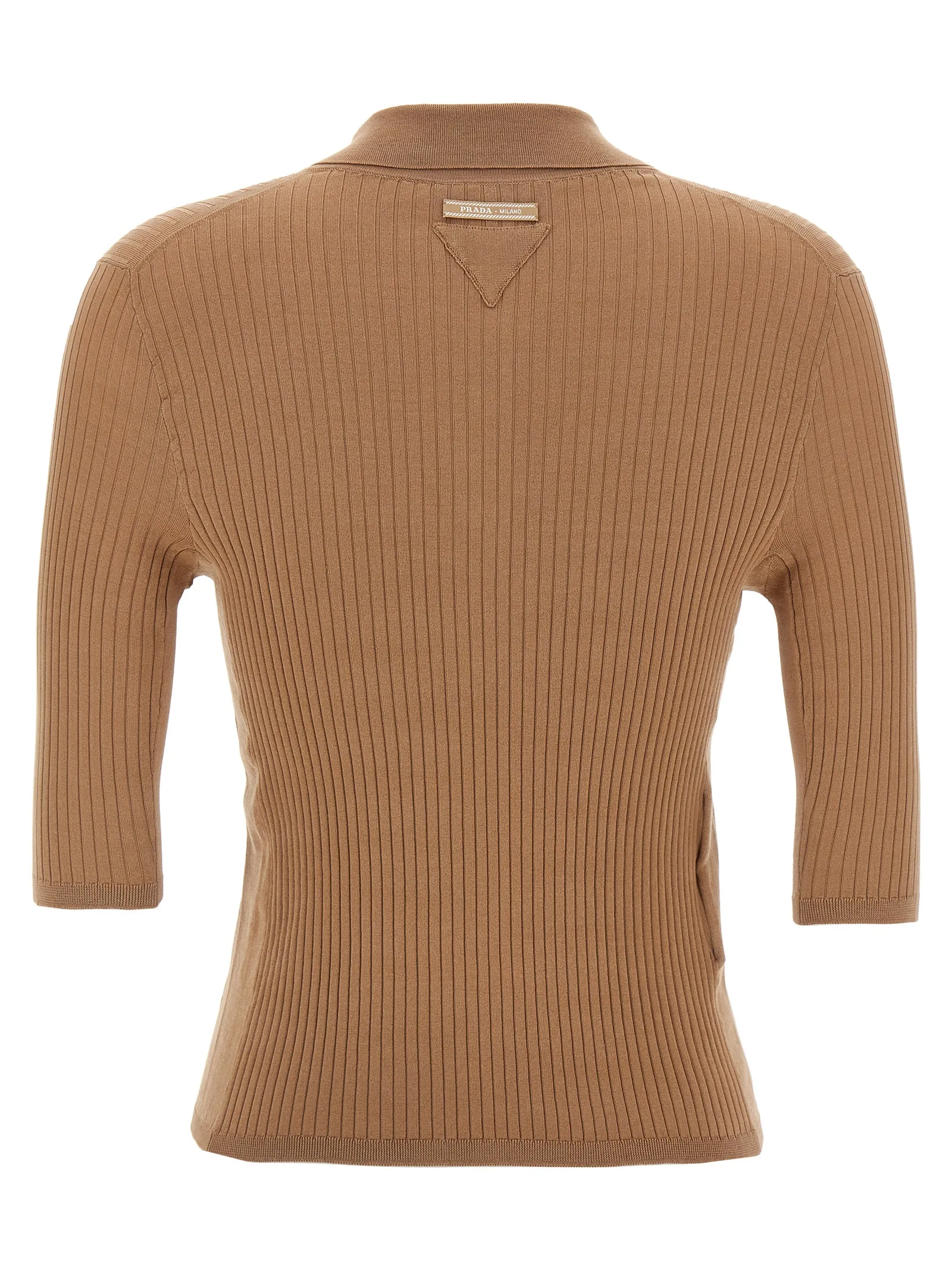 Beige Cotton Polo Shirt - Image 2