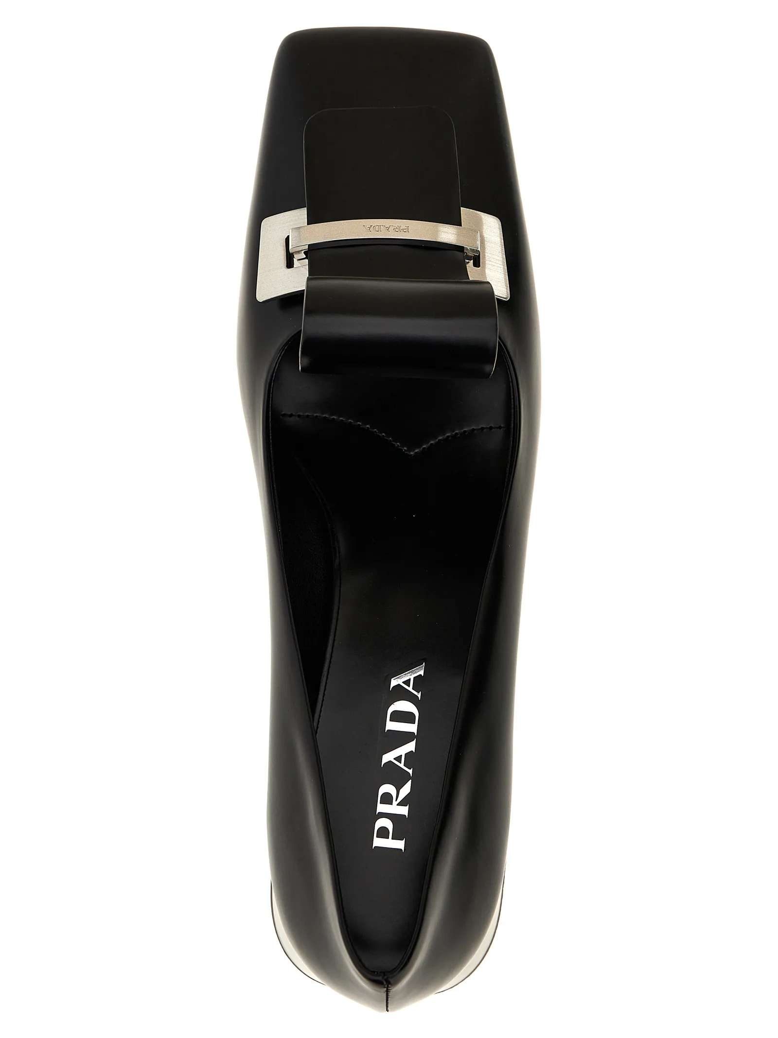 Black Calfskin Mid Heel Pumps - Image 4