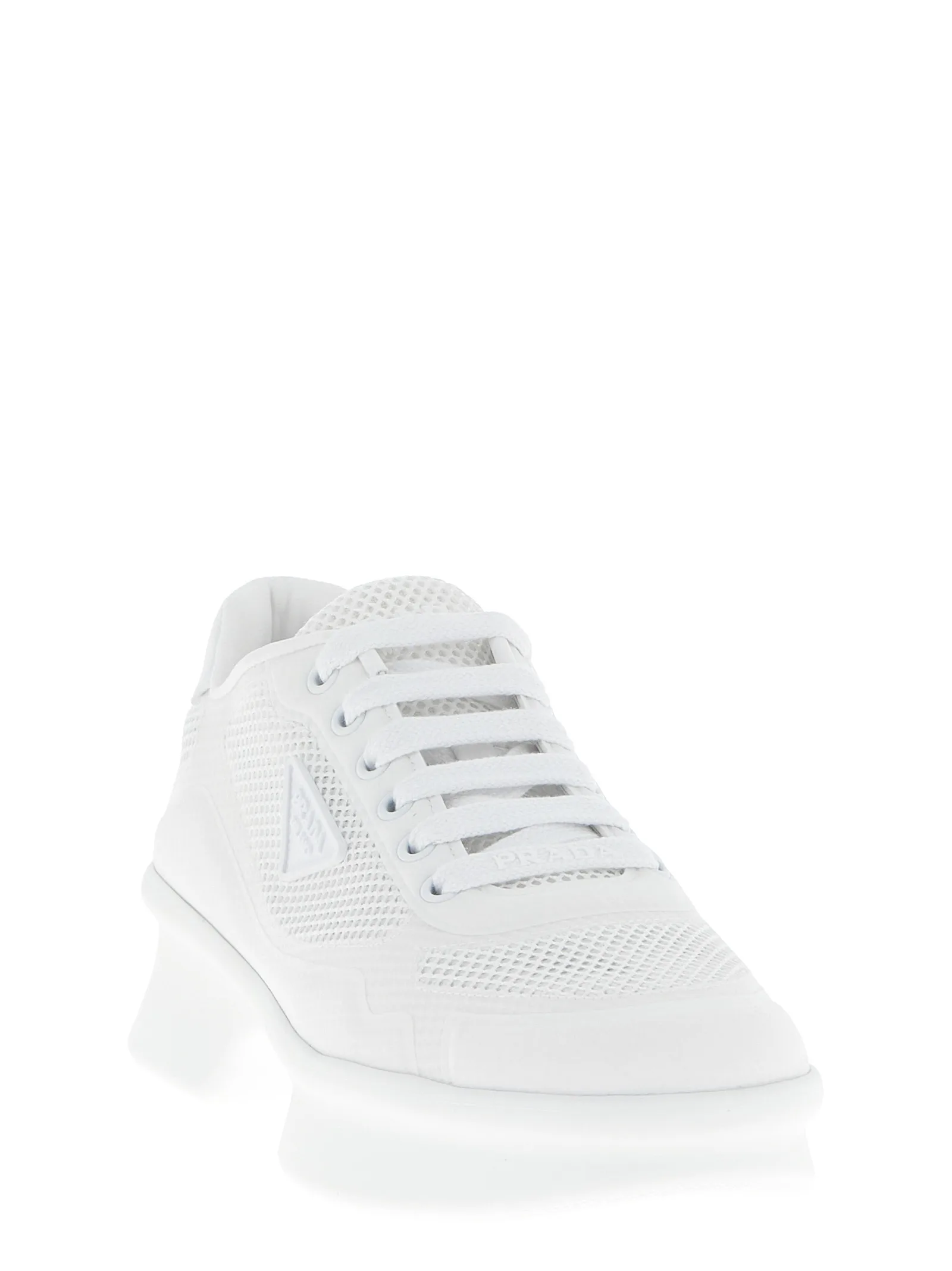 White Polyester Athletic Sneakers - Image 2