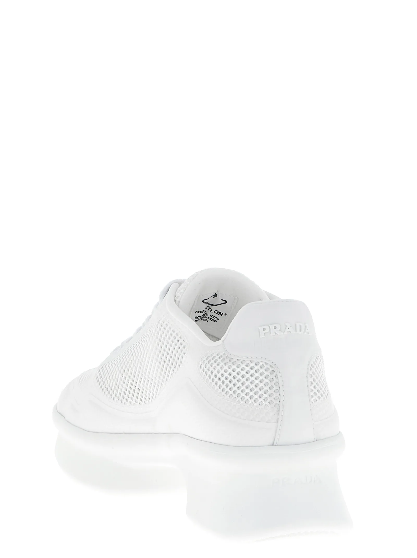 White Polyester Athletic Sneakers - Image 3