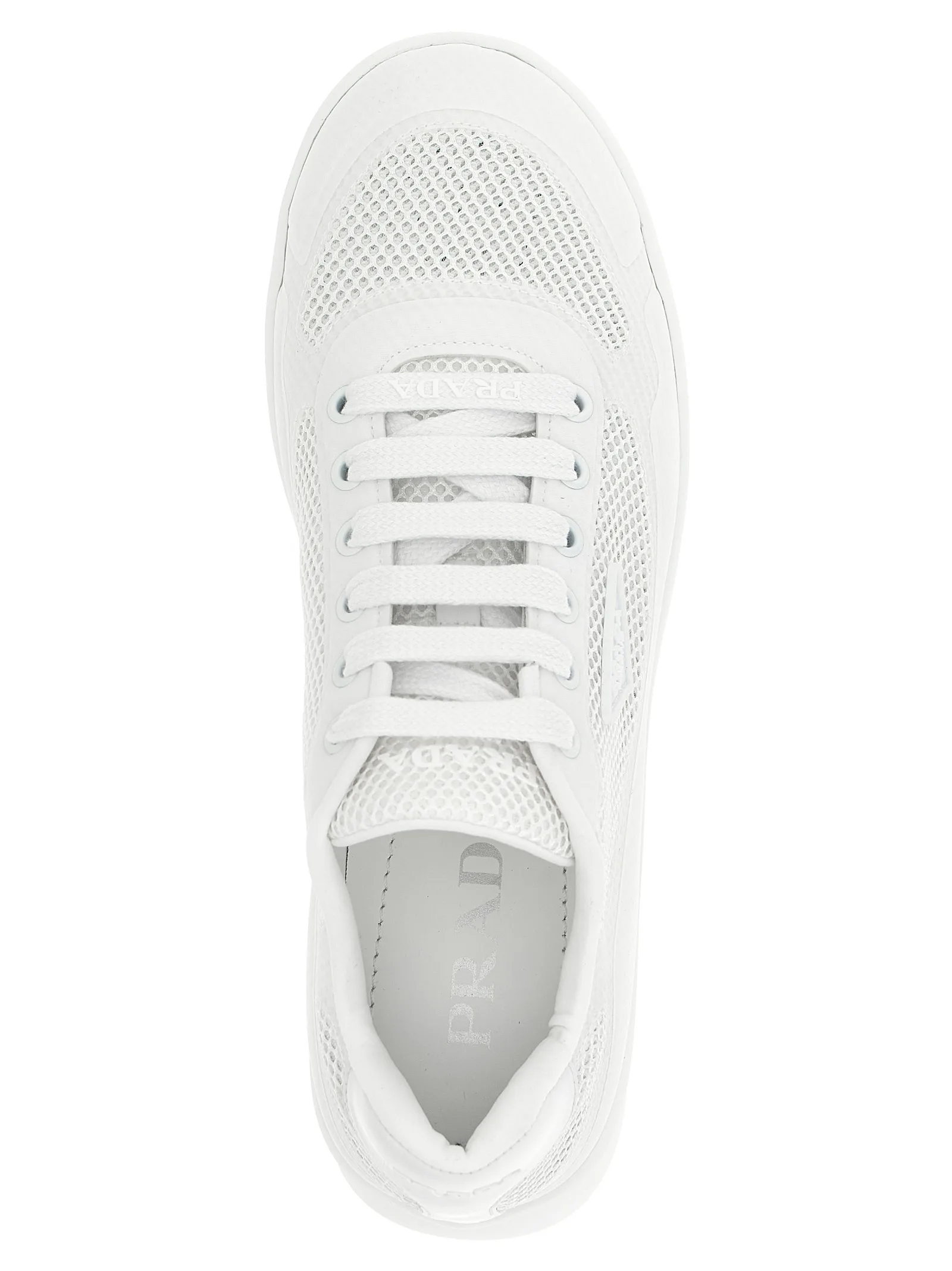 White Polyester Athletic Sneakers - Image 4