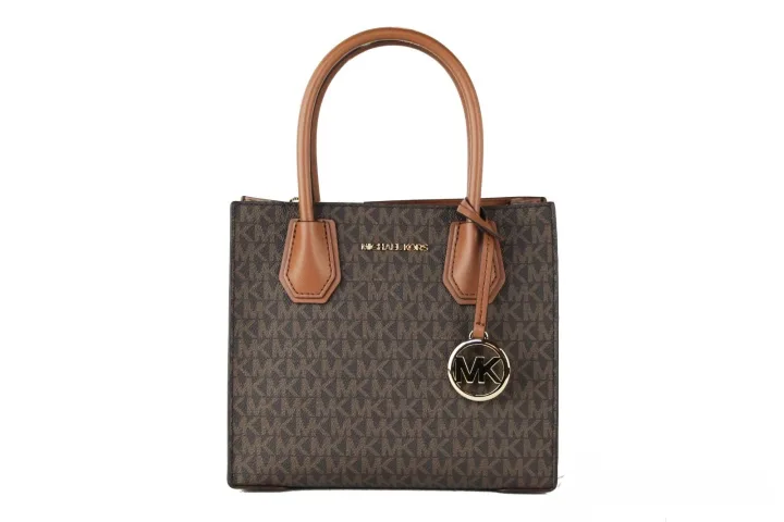 MICHAEL KORS Mercer 35S1GM9M2B Medium Logo And Leather Accordion Crossbody Bag In Brown