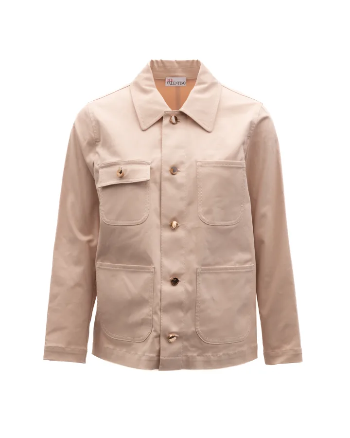 Women Beige Cotton Denim Jacket