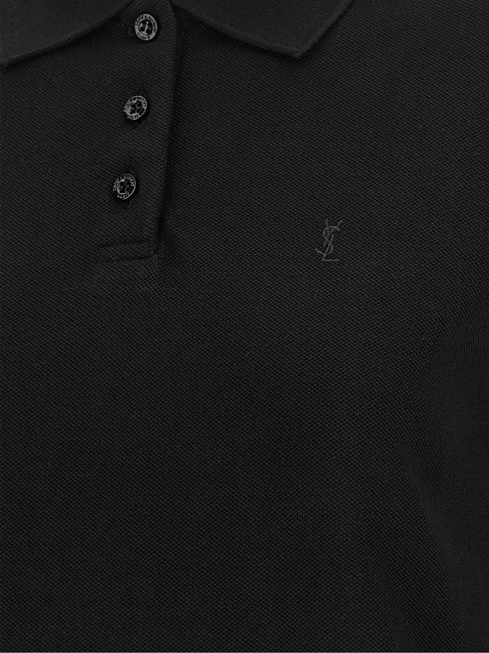 Black Cotton Polo Shirt - Image 4