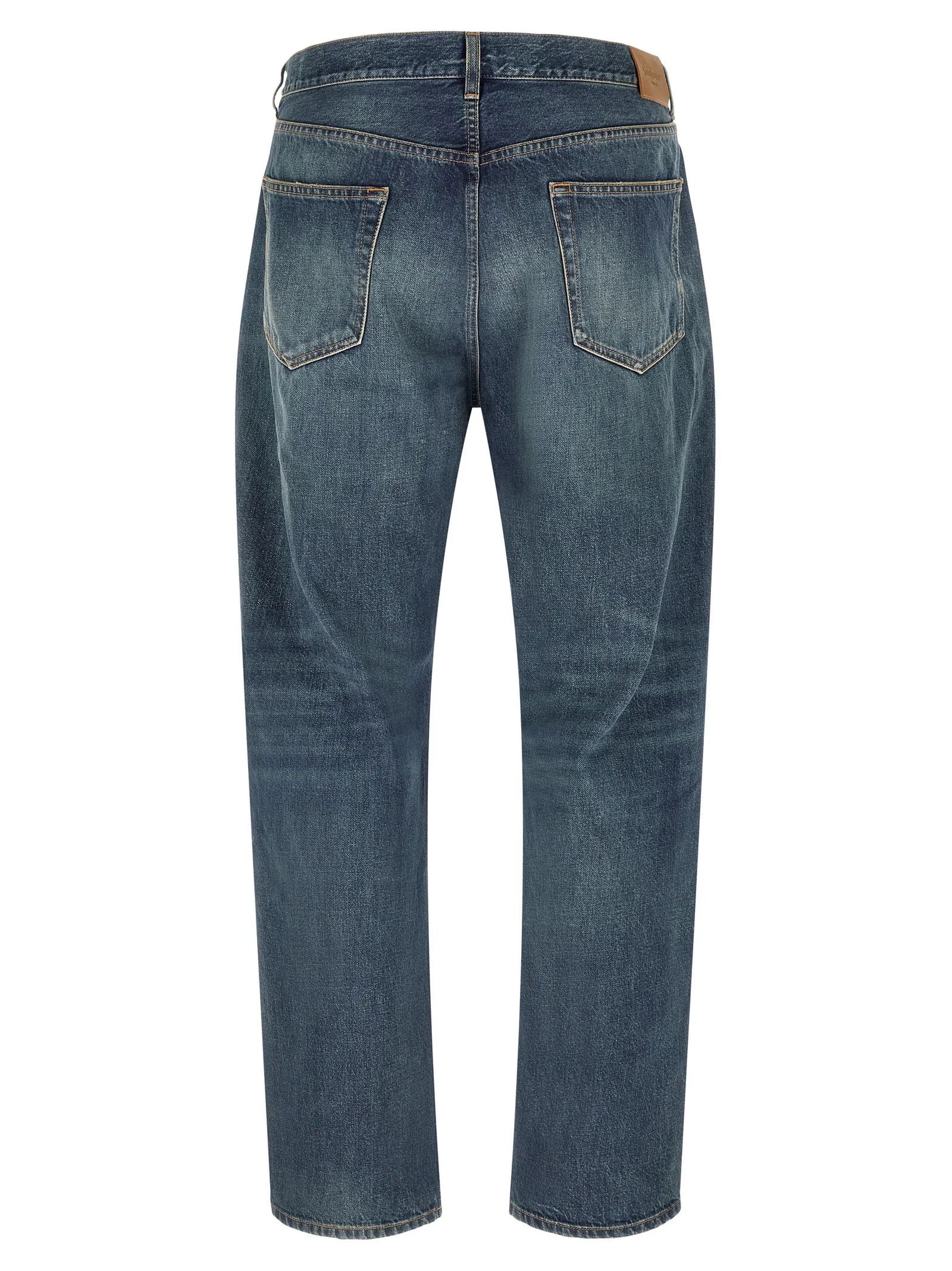 Blue Cotton Straight - Leg Jeans - Image 2