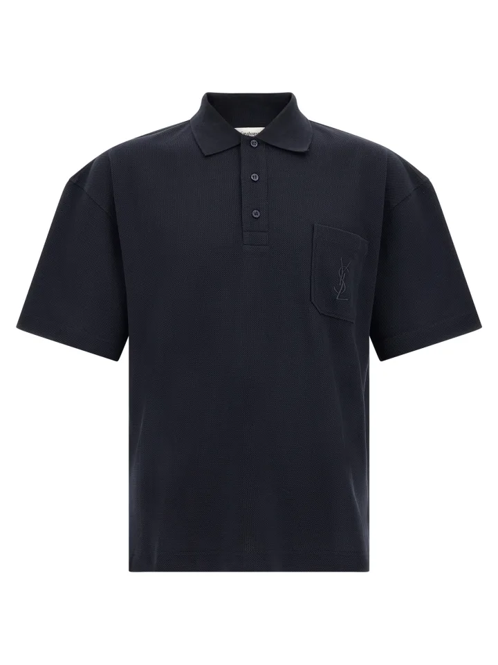 Blue Cotton Polo Shirt