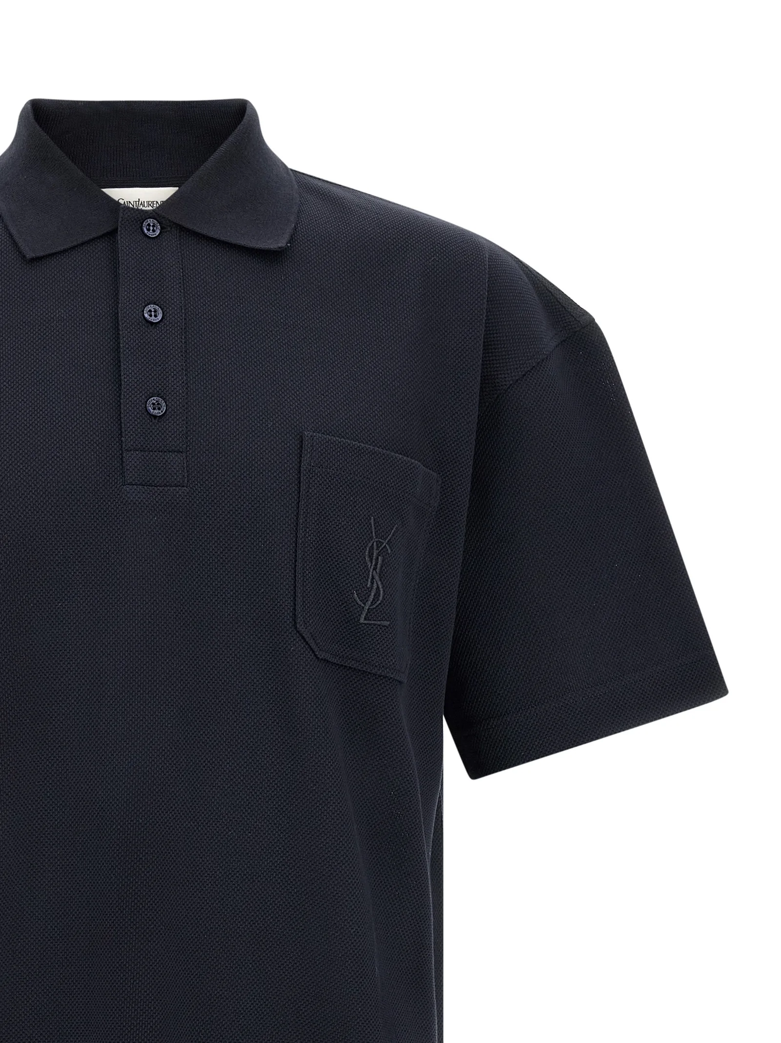 Blue Cotton Polo Shirt - Image 3