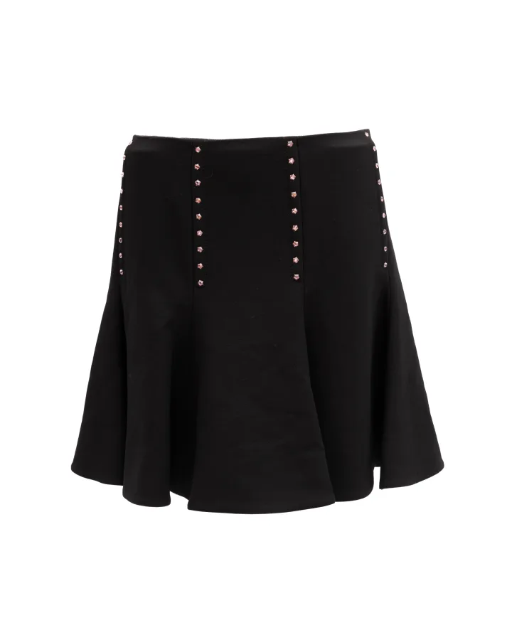 Mini Black Skirt with Gold Details