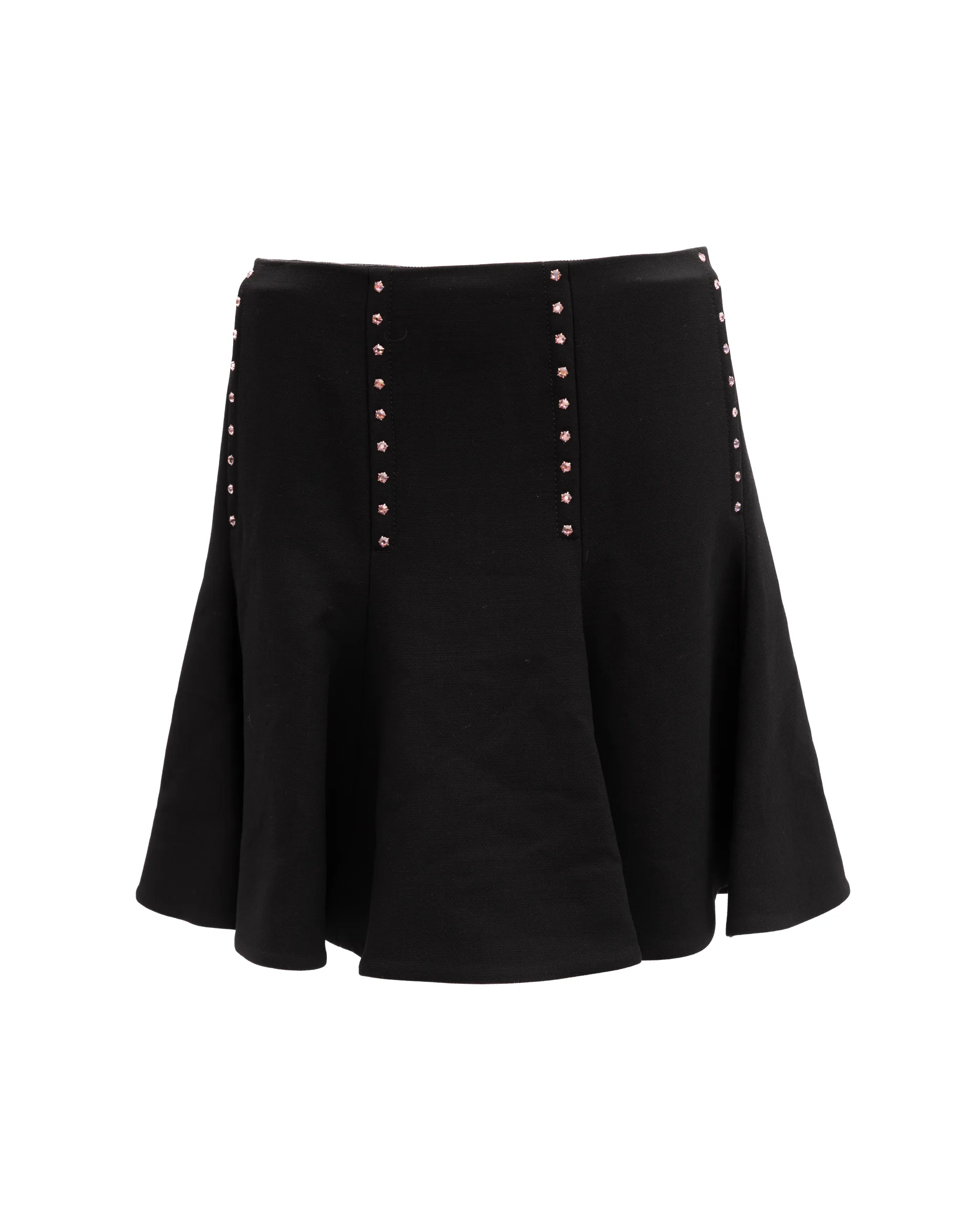 Mini Black Skirt with Gold Details