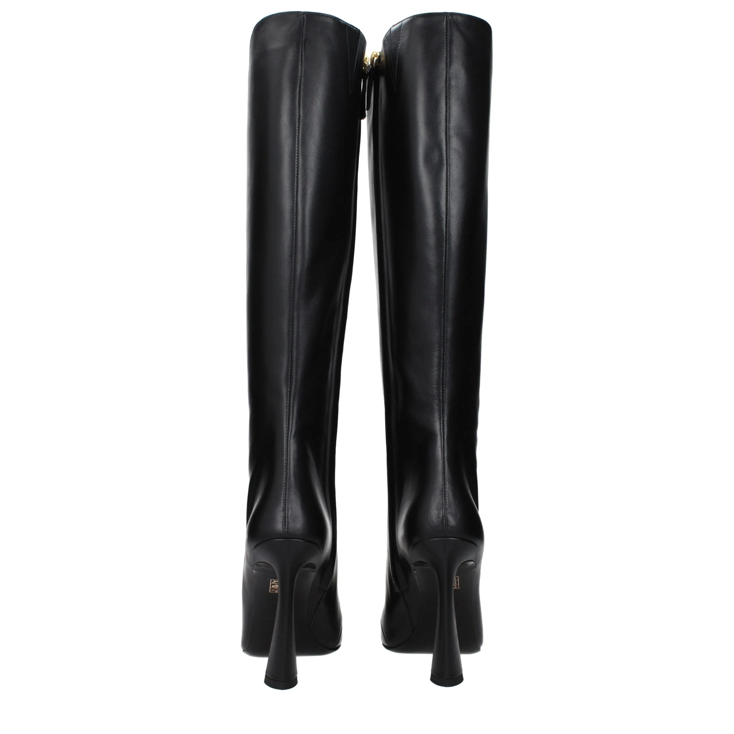Black Leather High Heel Boots - Image 5