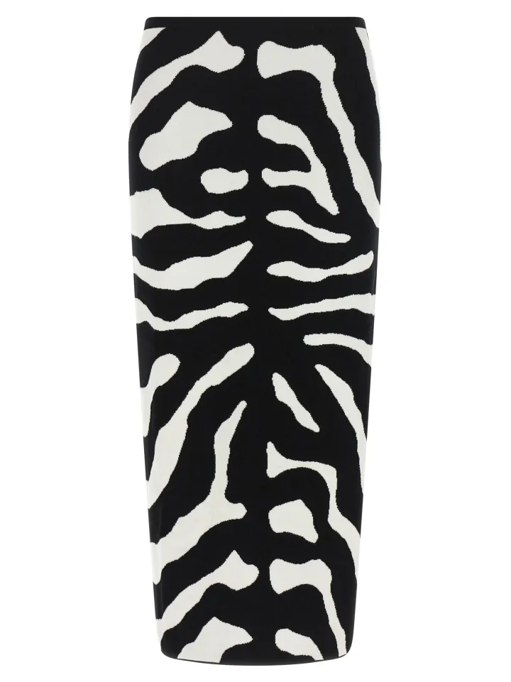Bicolor Viscose Midi Skirt