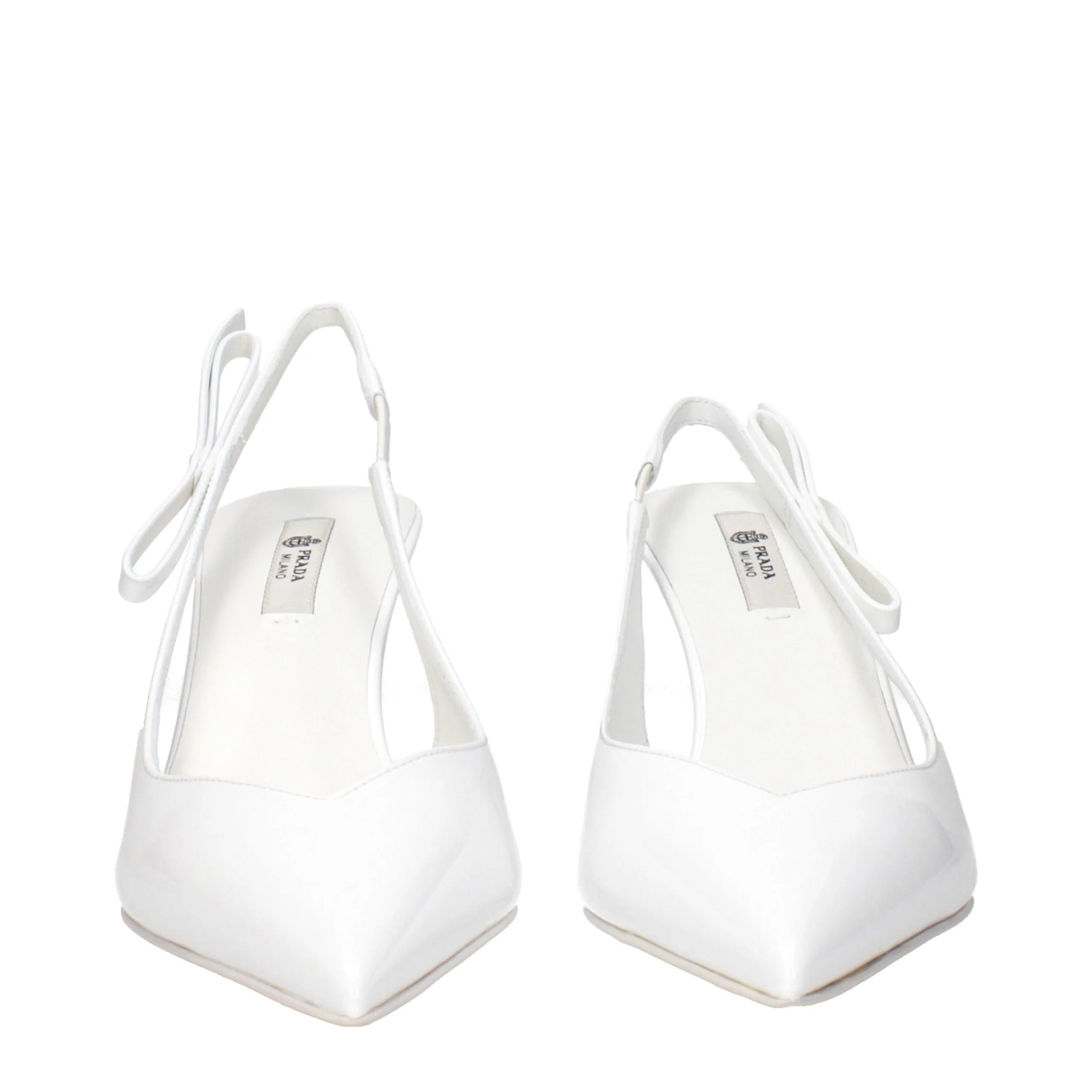 White Leather High Heel Pumps - Image 3