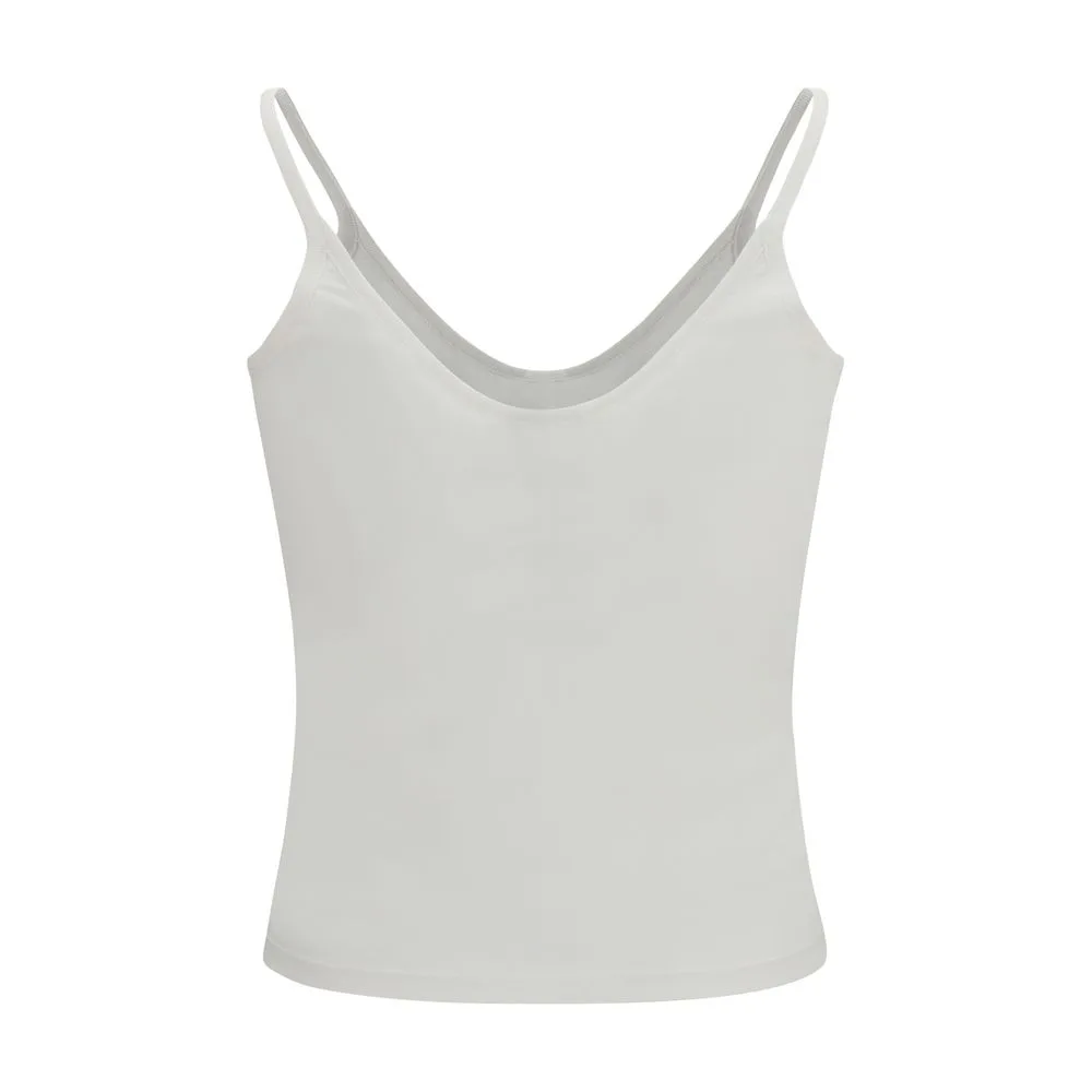 White Silk Tank Tops - Image 2