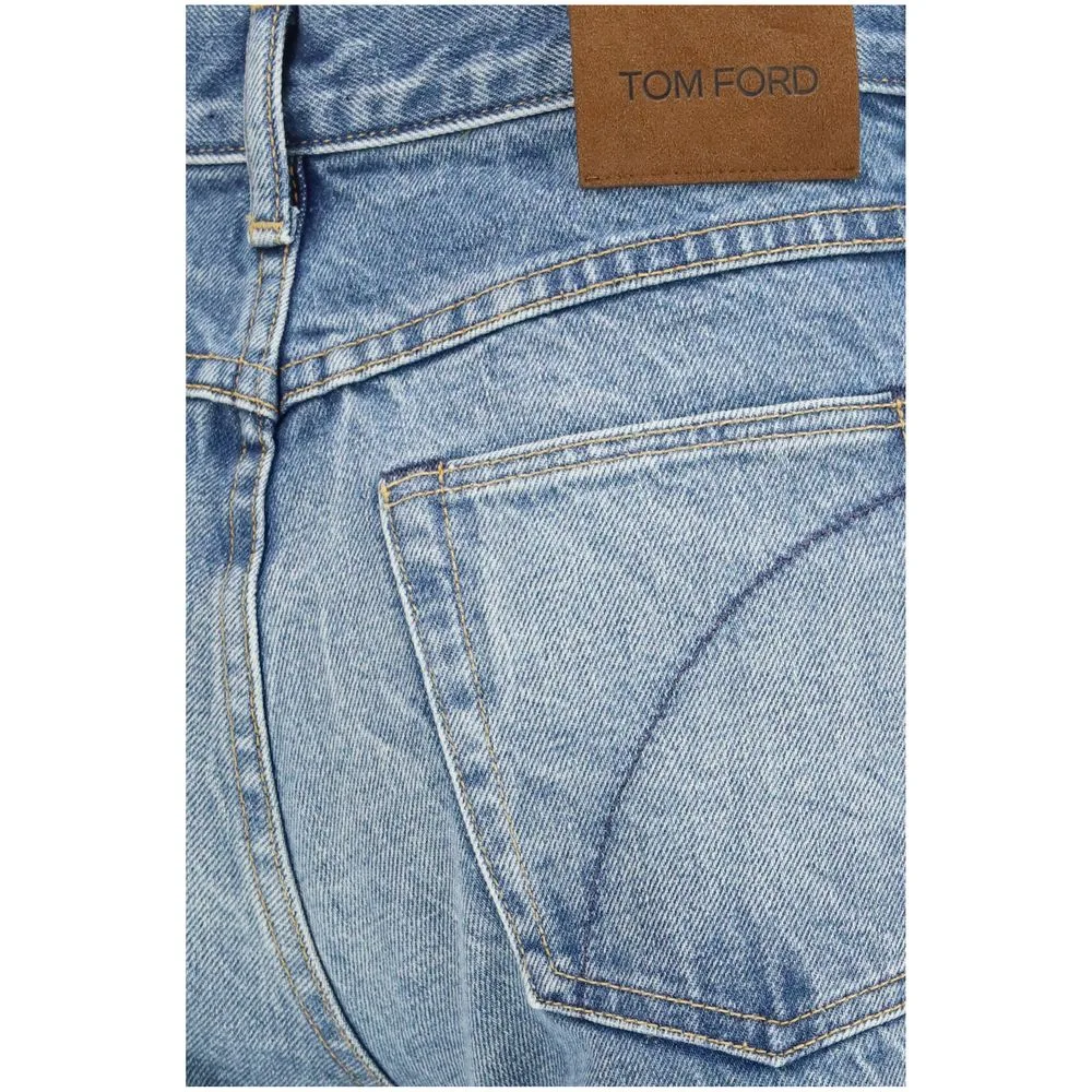 Blue Cotton Bootcut Jeans - Image 3