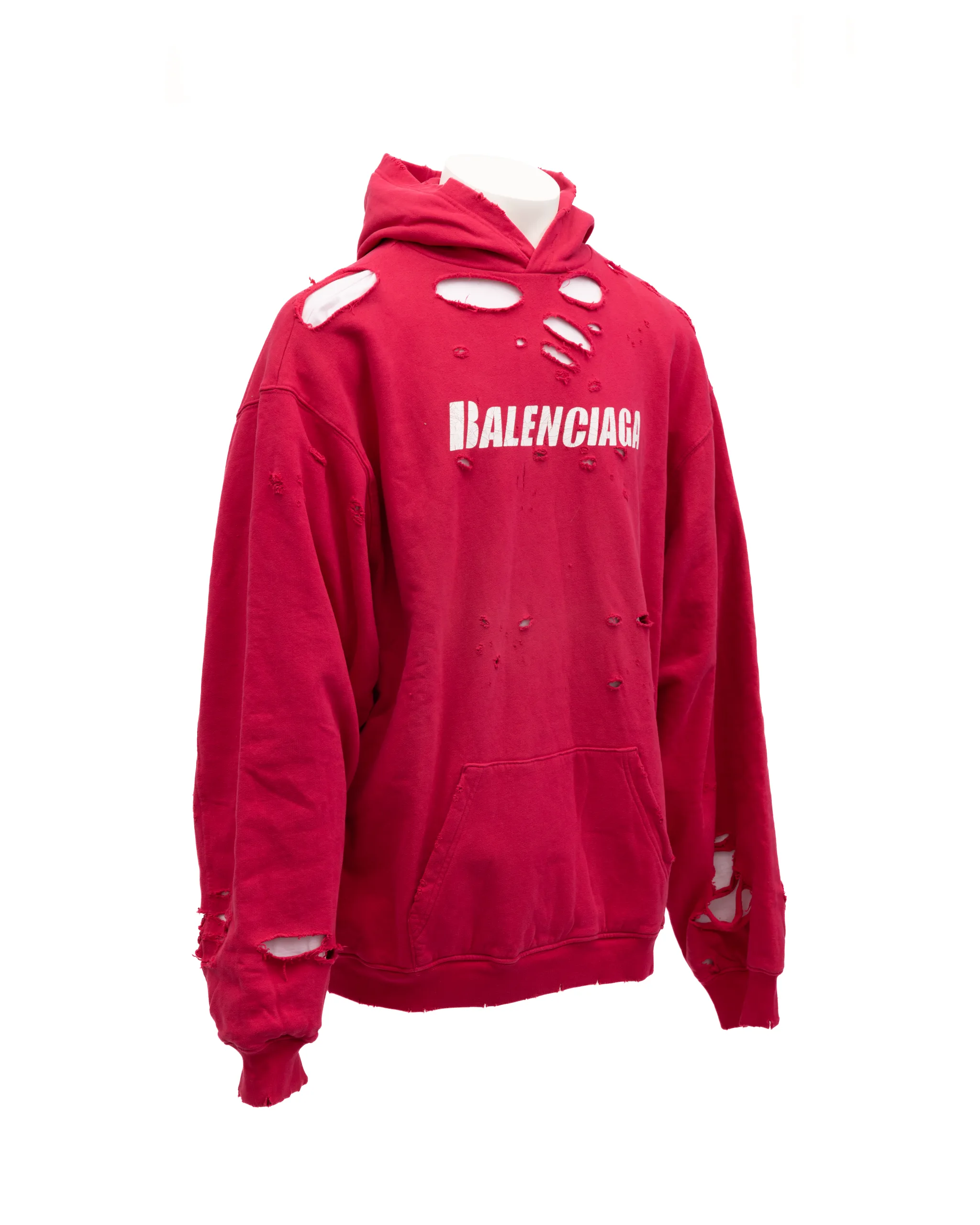 Red Cotton Hoodie Sweatshirt - Image 2