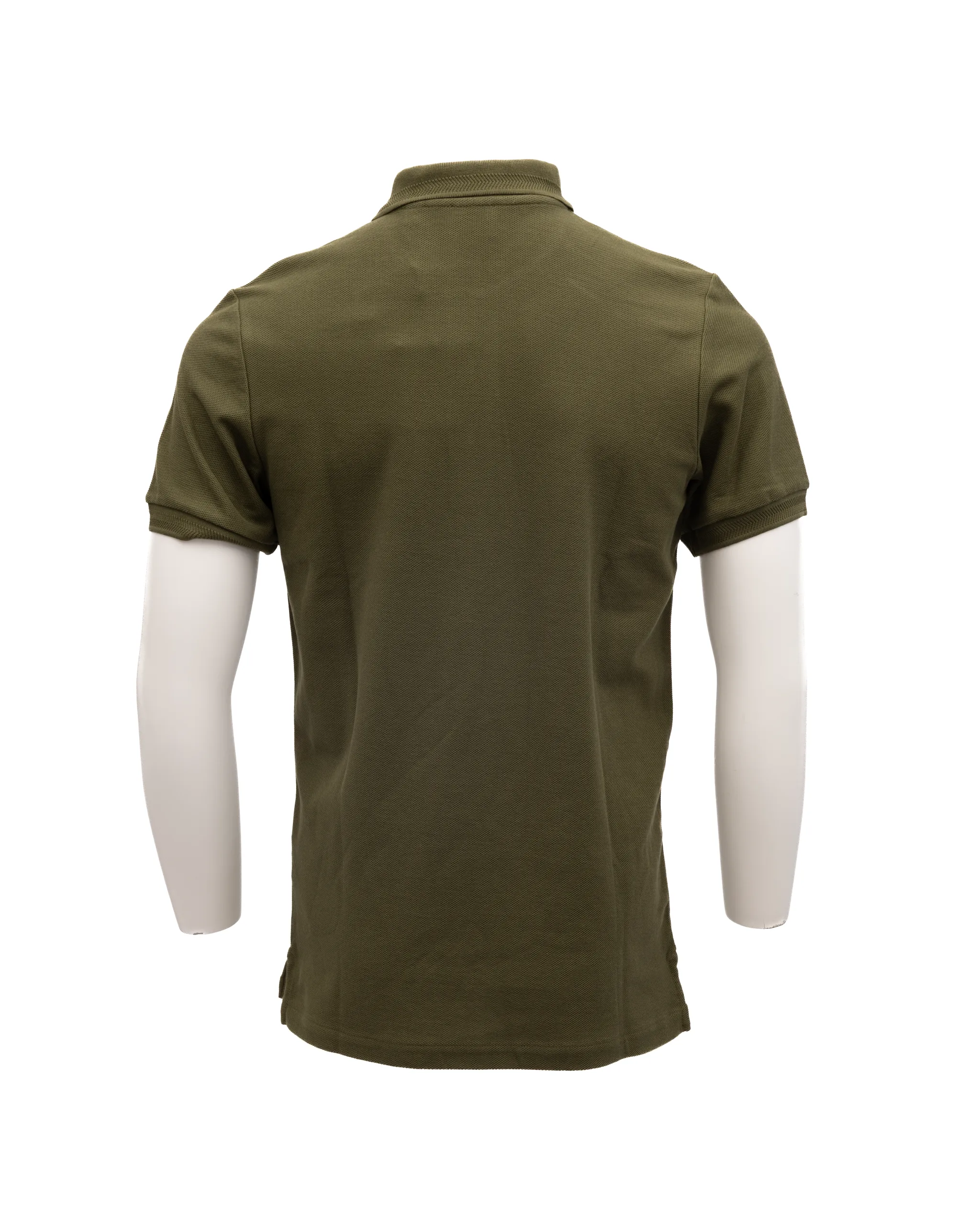 Olive Cotton Polo Shirt - Image 3