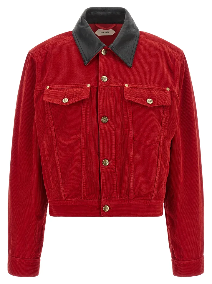 Red Cotton Full - Length Jacket