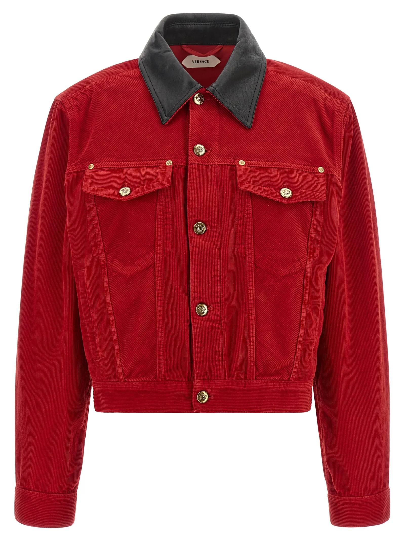 Red Cotton Full - Length Jacket