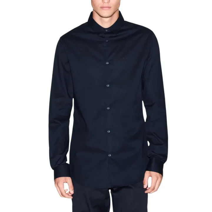 Blue Cotton Dress Shirt
