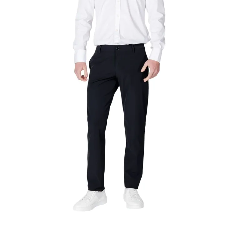 Black Cotton Casual Pants