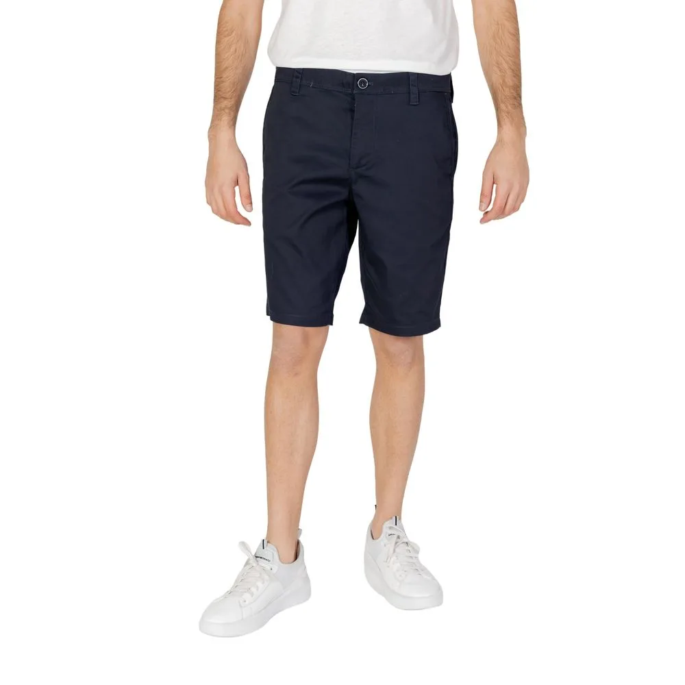 Blue Cotton Bermuda Shorts