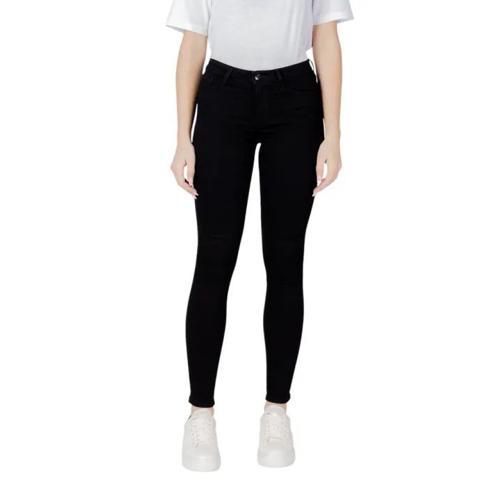 Black Cotton Skinny Jeans