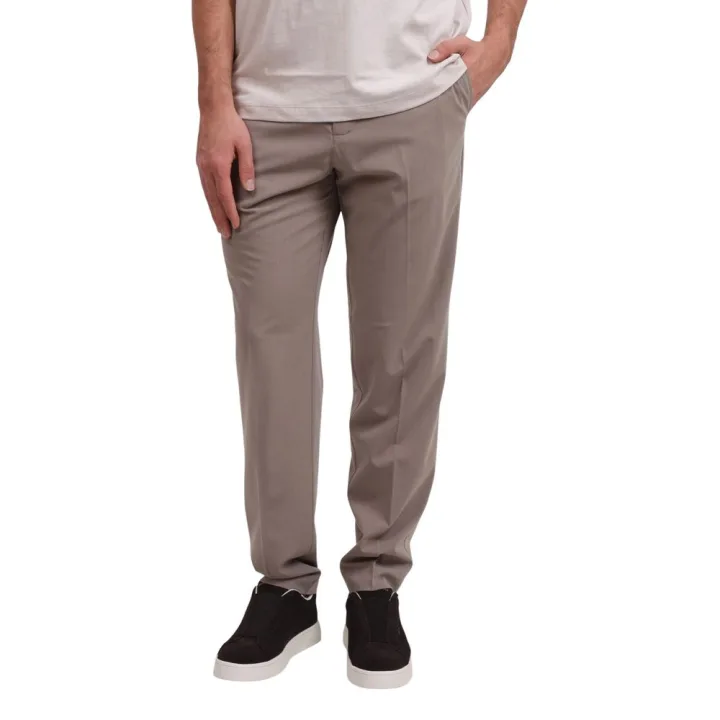 Beige Lyocell Casual Pants