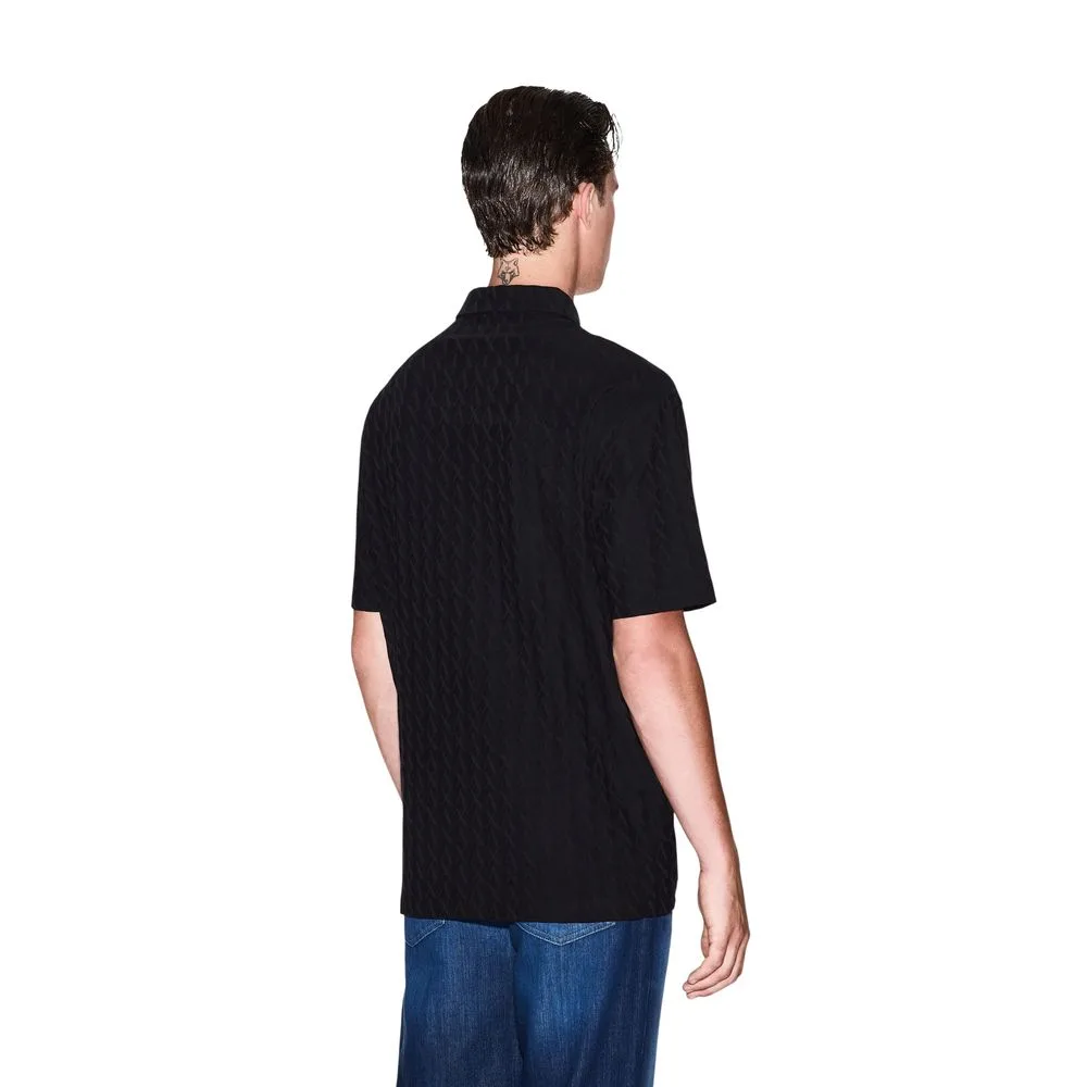 Black Cotton Polo Shirt - Image 2