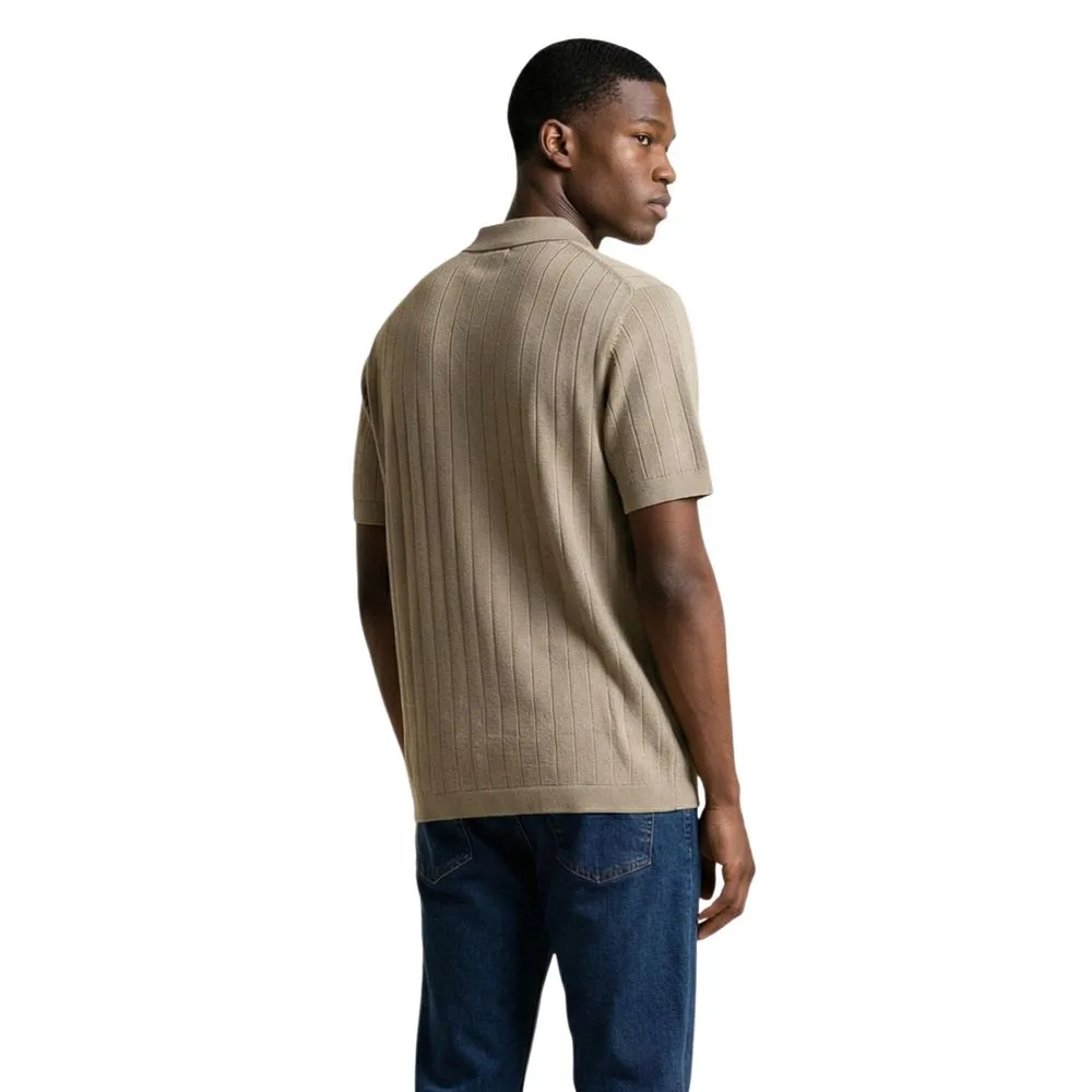 Beige Cotton Polo Shirt - Image 2
