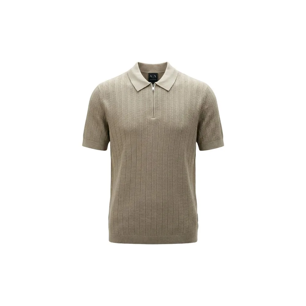 Beige Cotton Polo Shirt - Image 3
