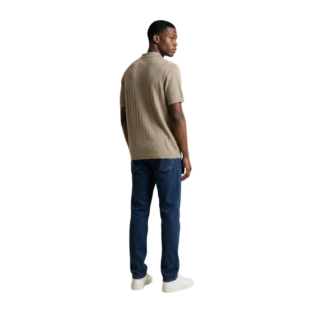 Beige Cotton Polo Shirt - Image 4