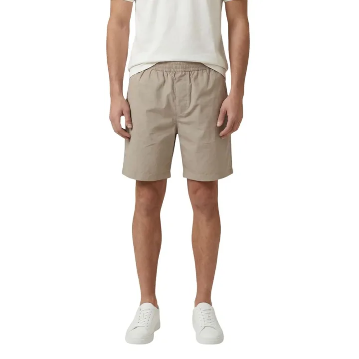 Beige Cotton Knee Length