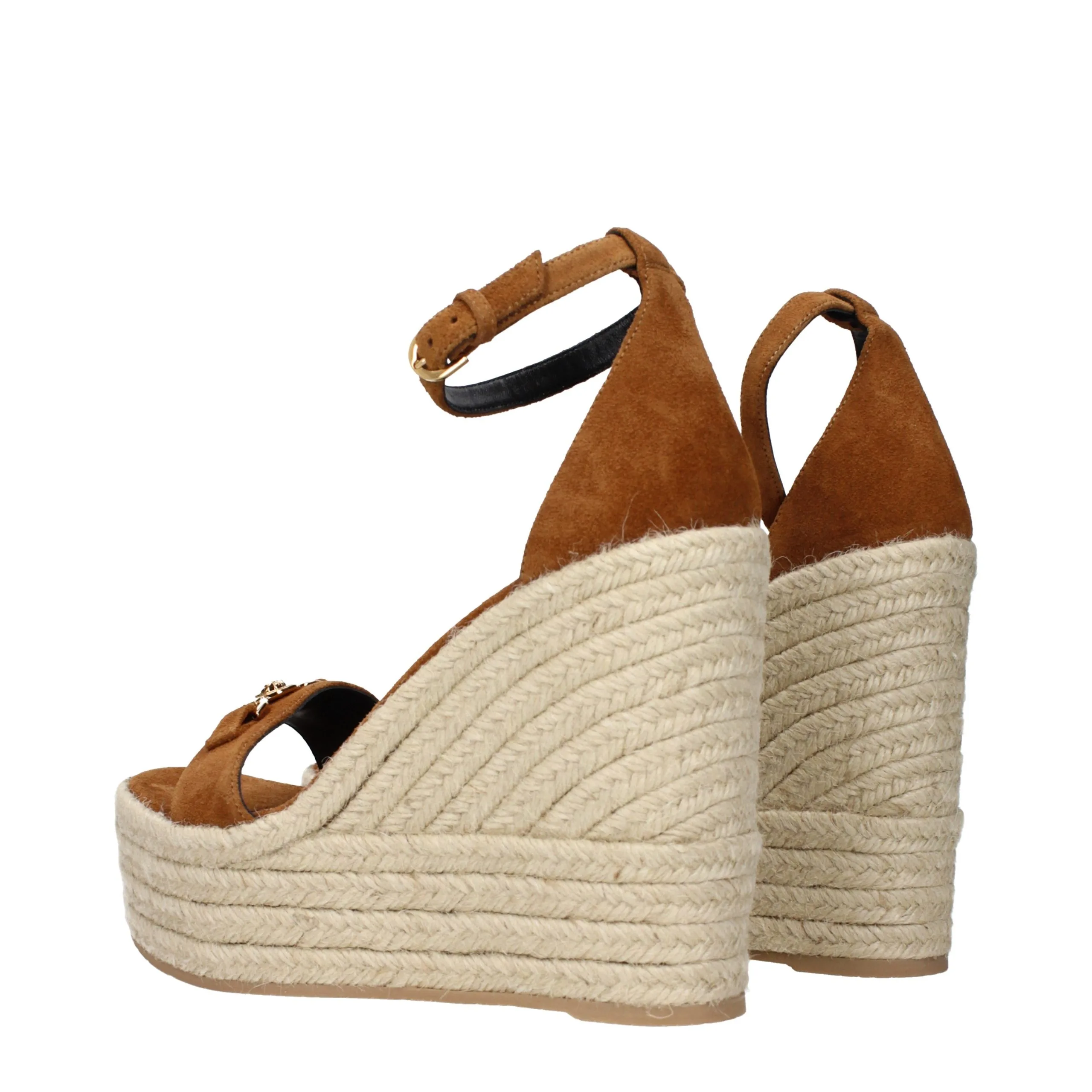Brown Leather Wedge Sandals - Image 4