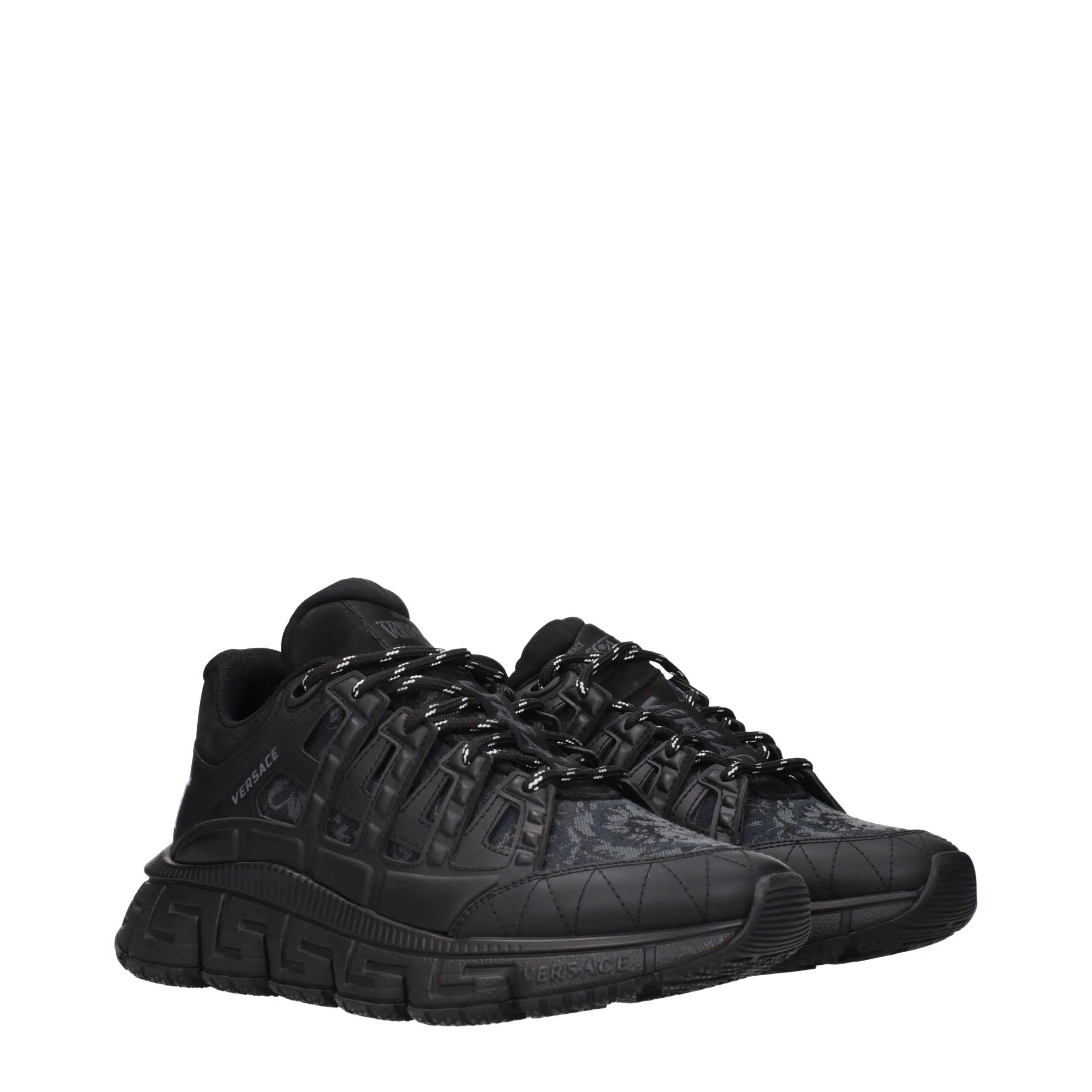 Black Fabric Athletic Sneakers - Image 2