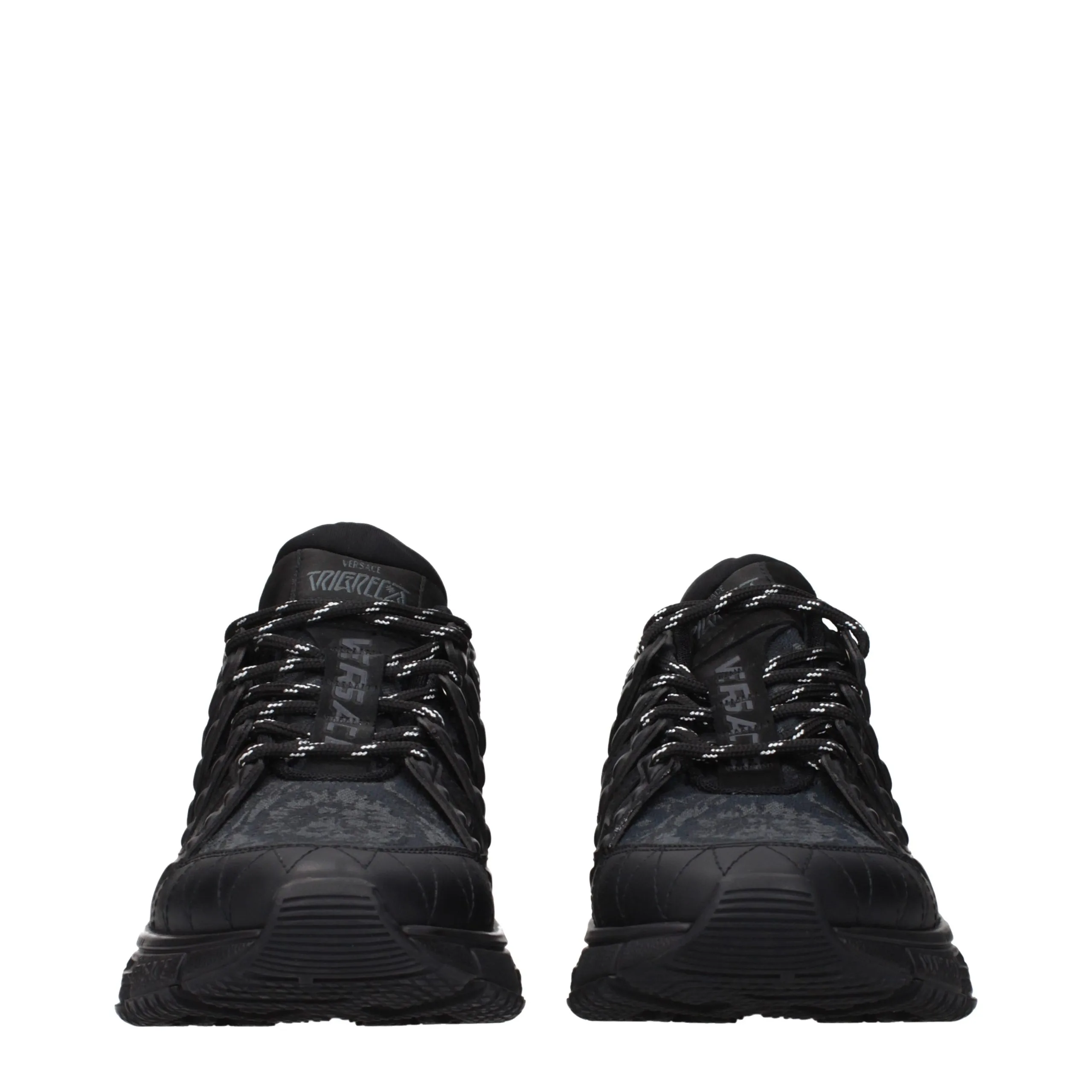 Black Fabric Athletic Sneakers - Image 3
