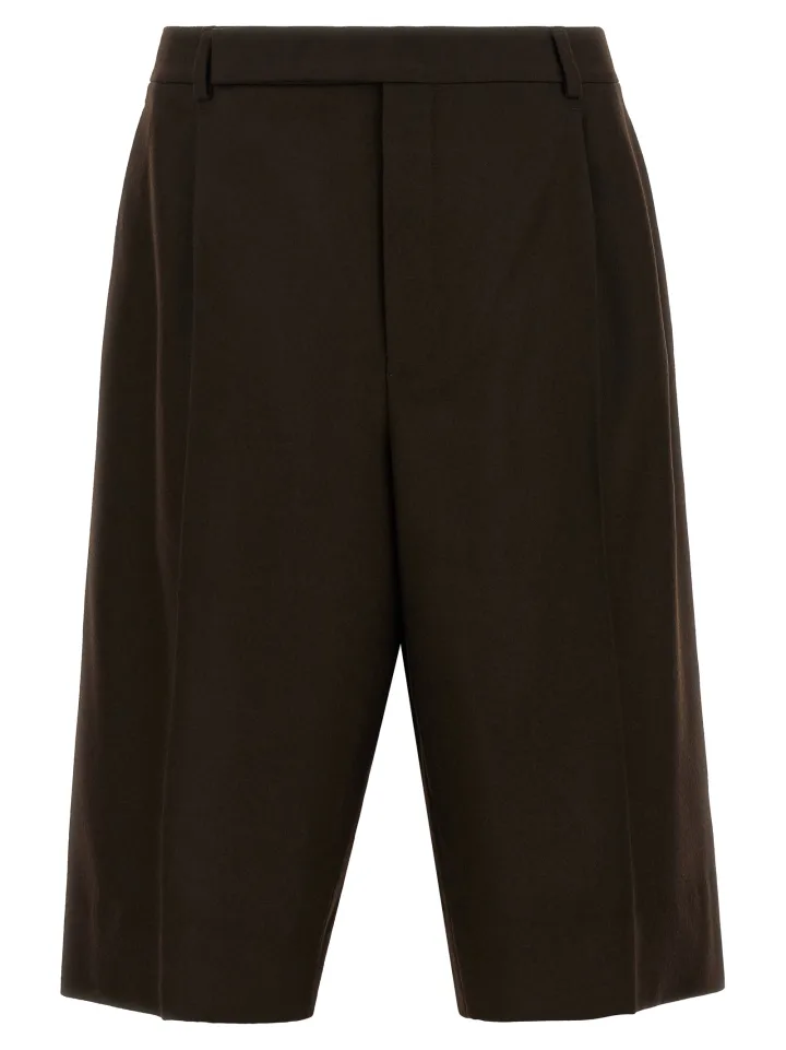 Brown Wool Bermuda Shorts