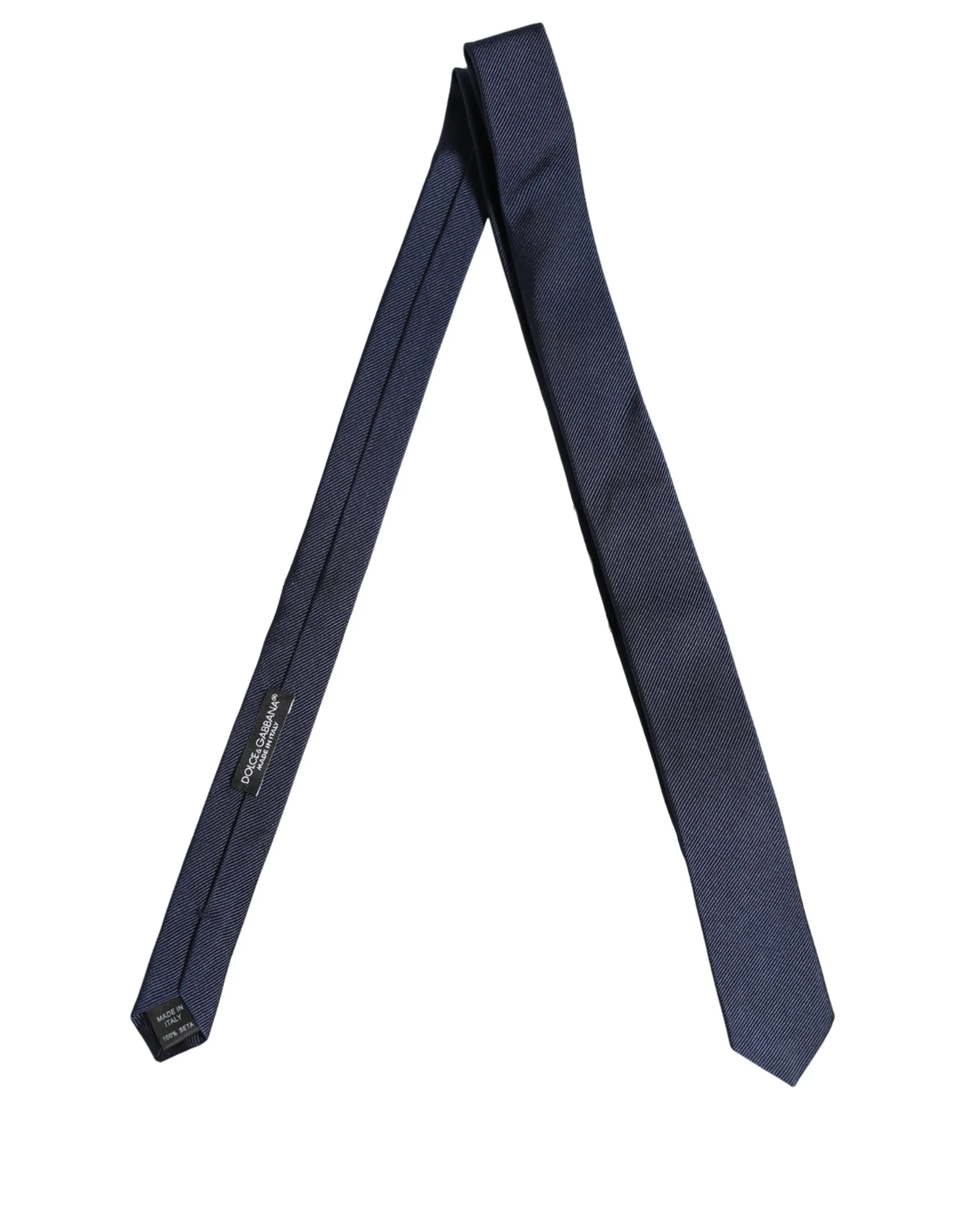 Men Dark Blue Textured Silk Adjustable Tied Necktie Tie - Image 2