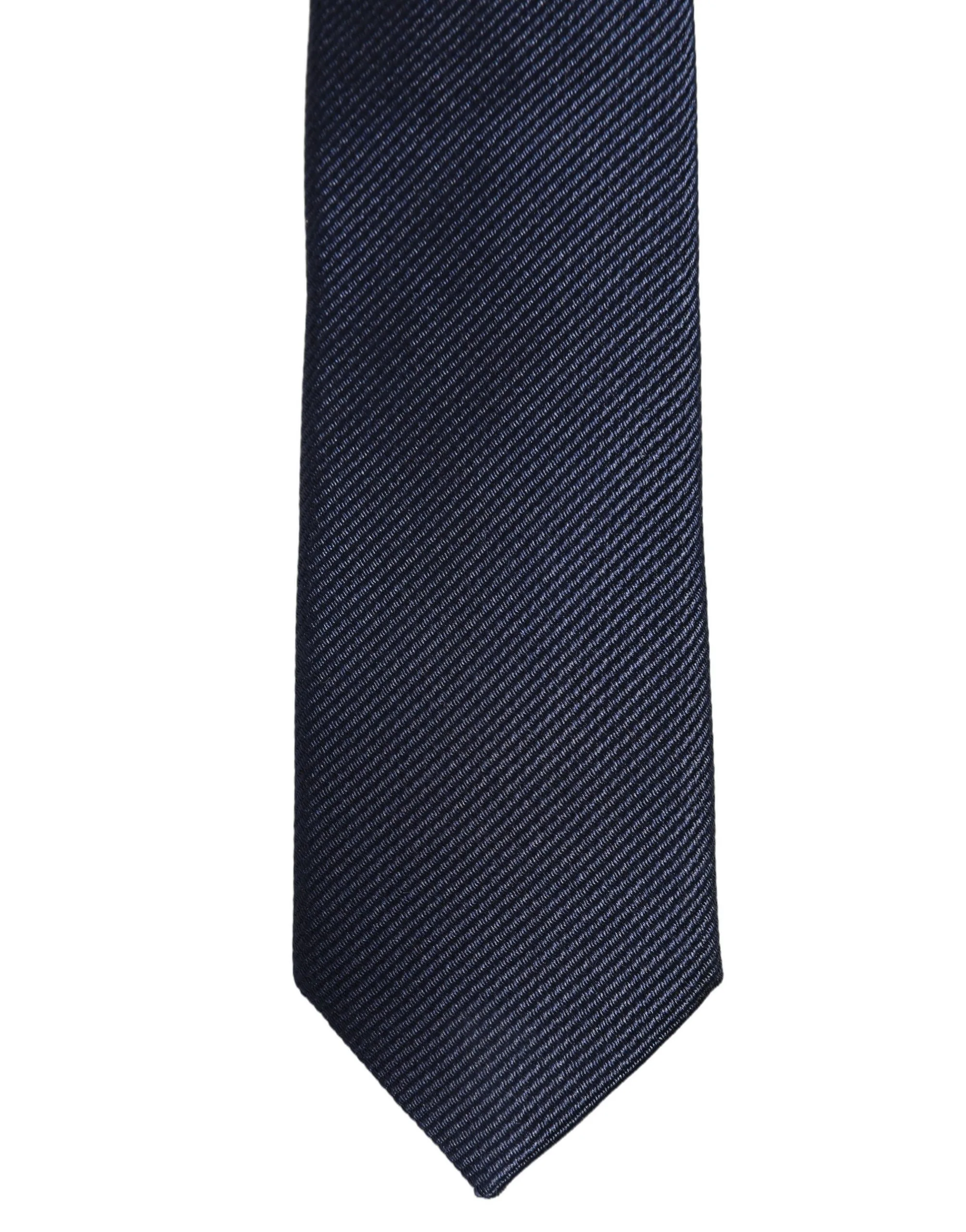 Men Dark Blue Textured Silk Adjustable Tied Necktie Tie - Image 3