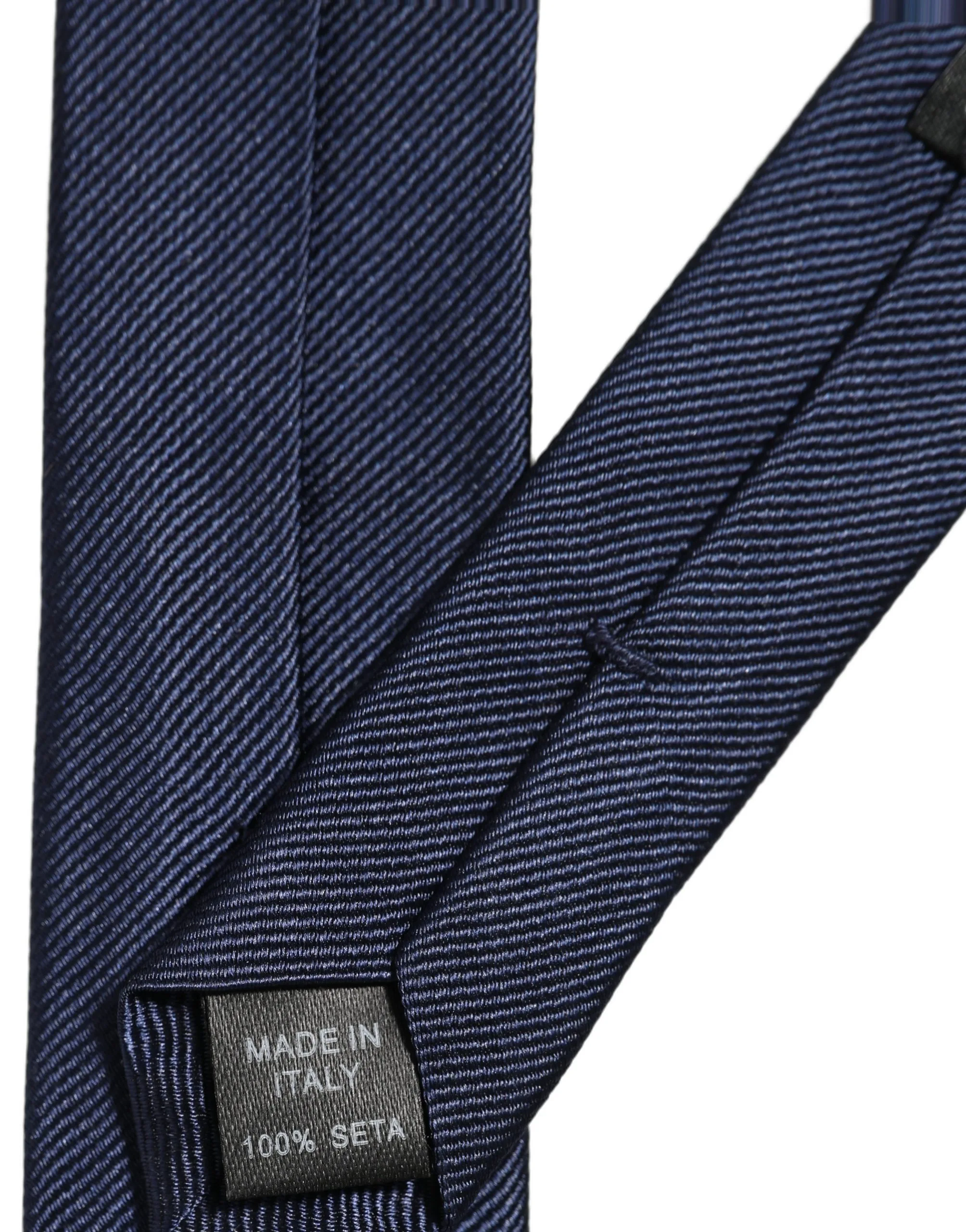 Men Dark Blue Textured Silk Adjustable Tied Necktie Tie - Image 5