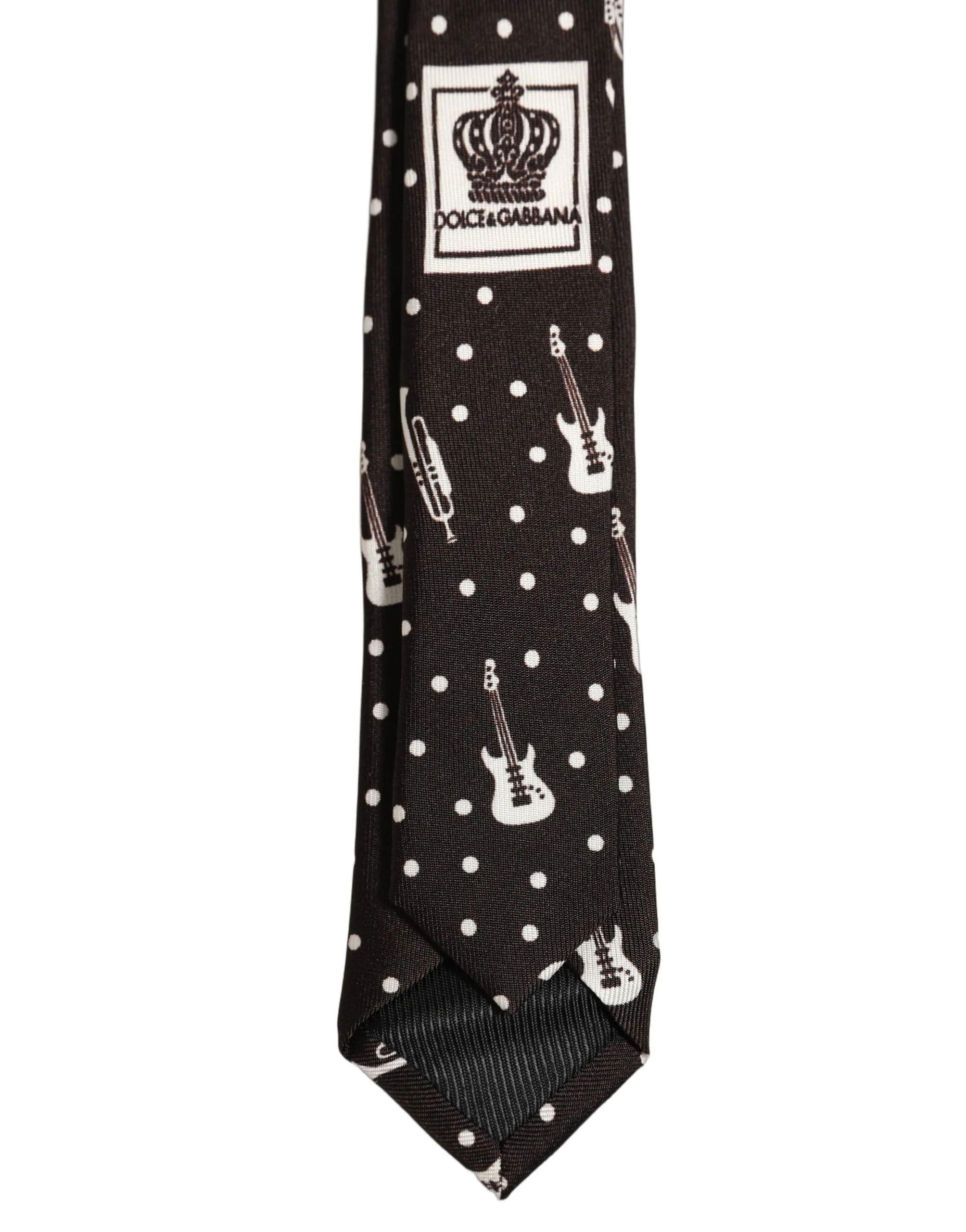 Black Musical Instrument Silk Adjustable Tied Necktie Tie - Image 4