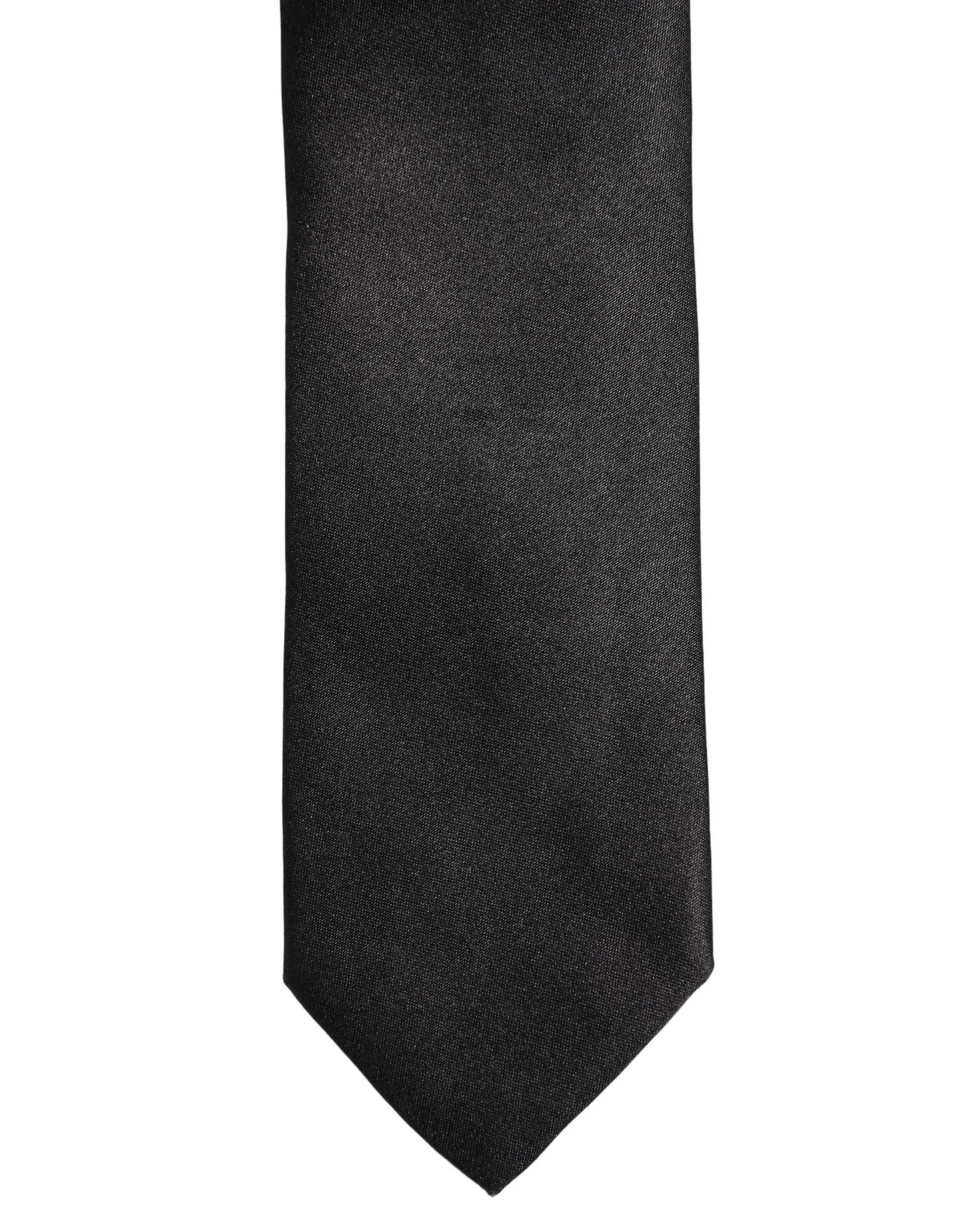 Black Satin 100% Silk Adjustable Tied Men Necktie Tie - Image 3