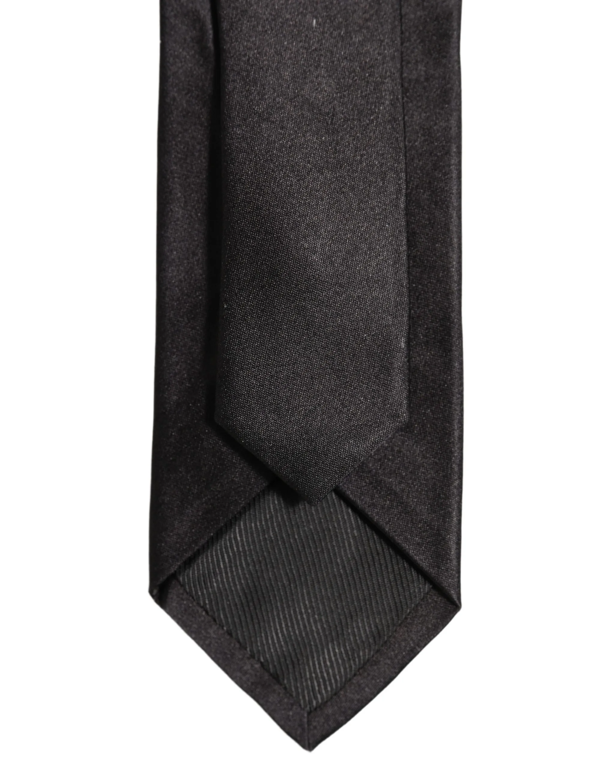 Black Satin 100% Silk Adjustable Tied Men Necktie Tie - Image 4
