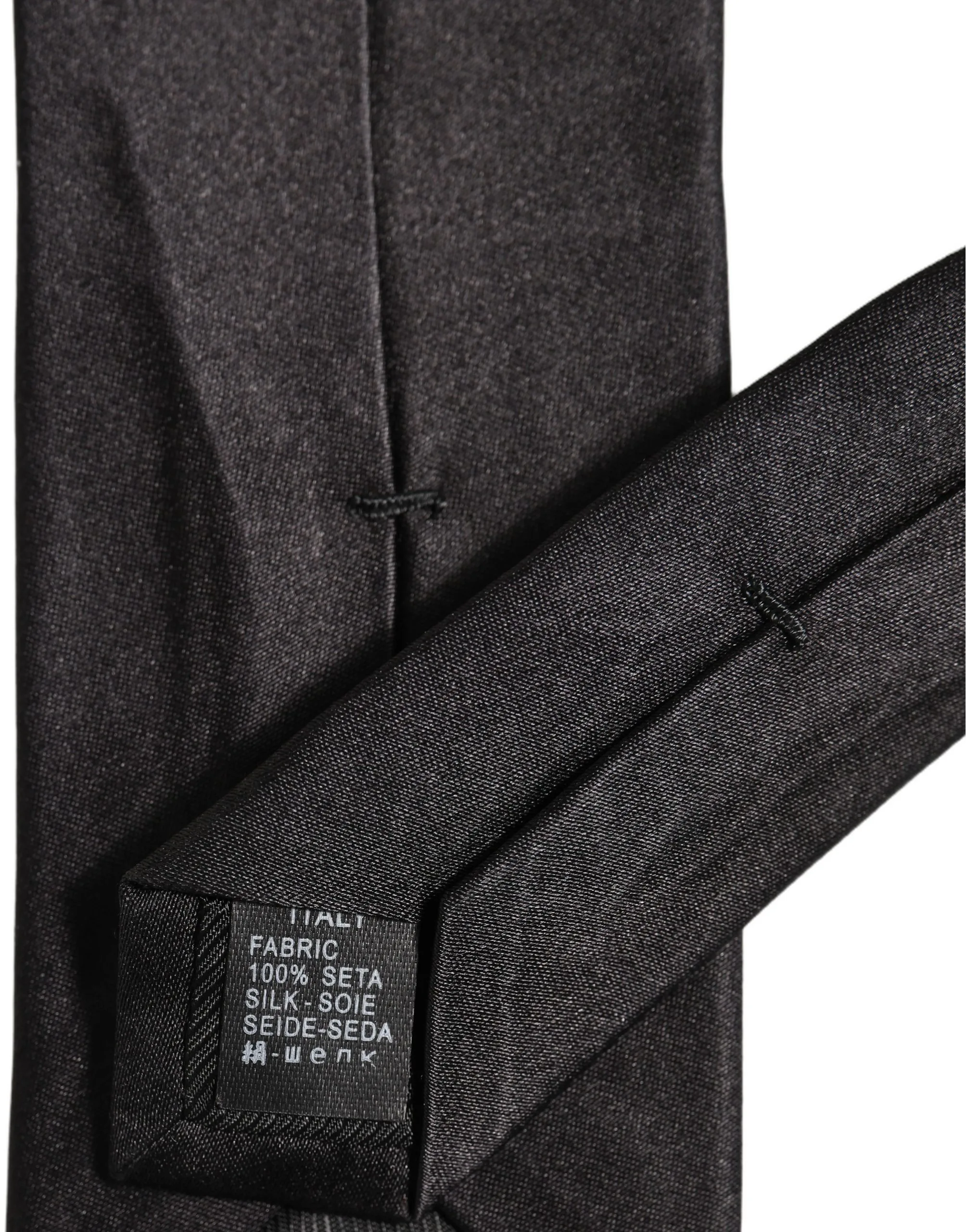 Black Satin 100% Silk Adjustable Tied Men Necktie Tie - Image 5