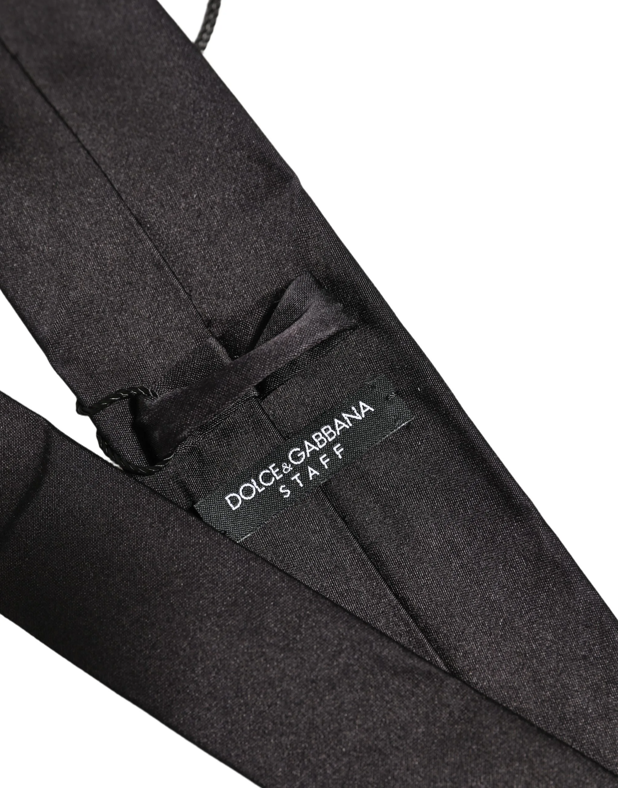 Black Satin 100% Silk Adjustable Tied Men Necktie Tie - Image 6