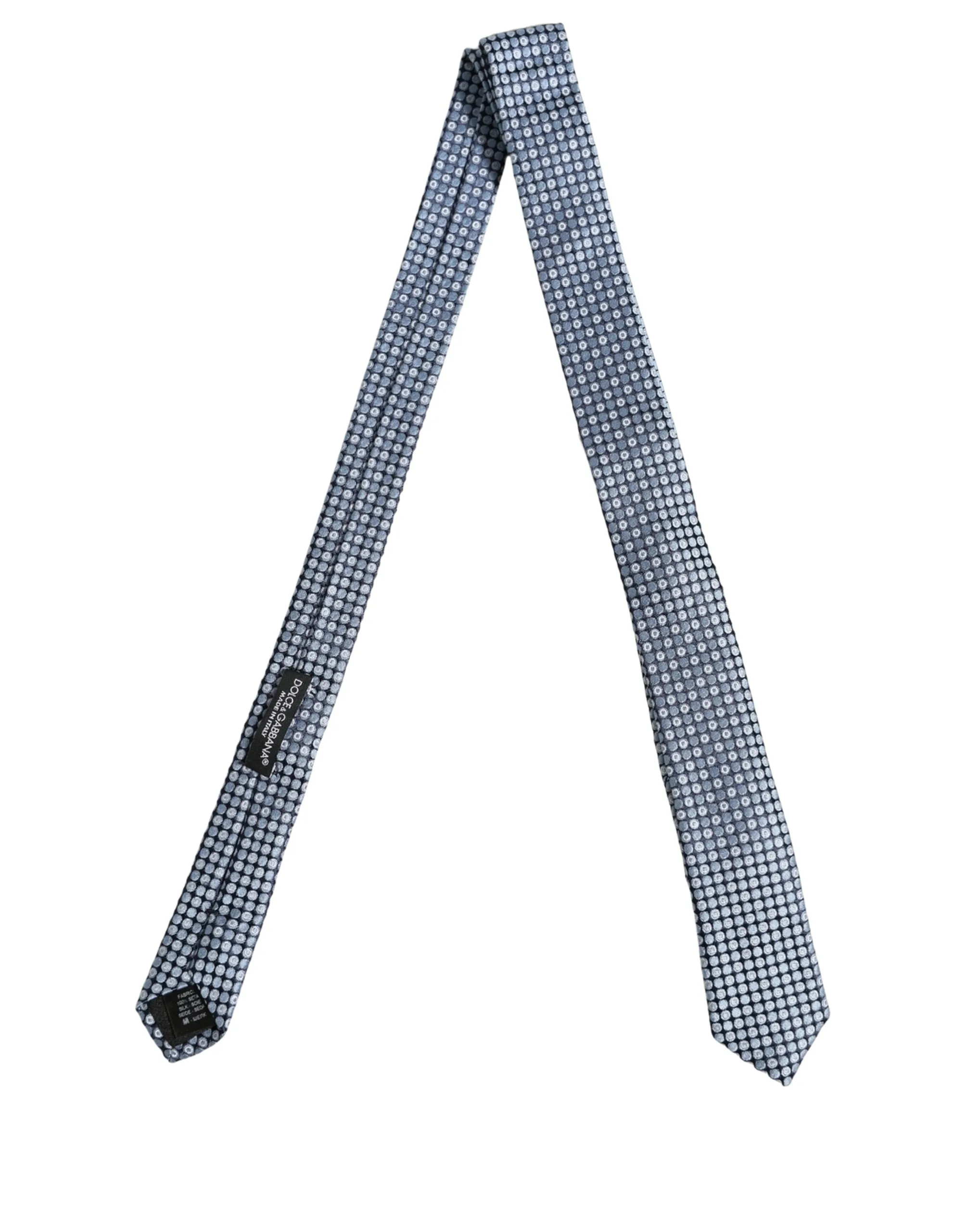 Blue Circle Pattern Silk Adjustable Necktie Accessory Tie - Image 2