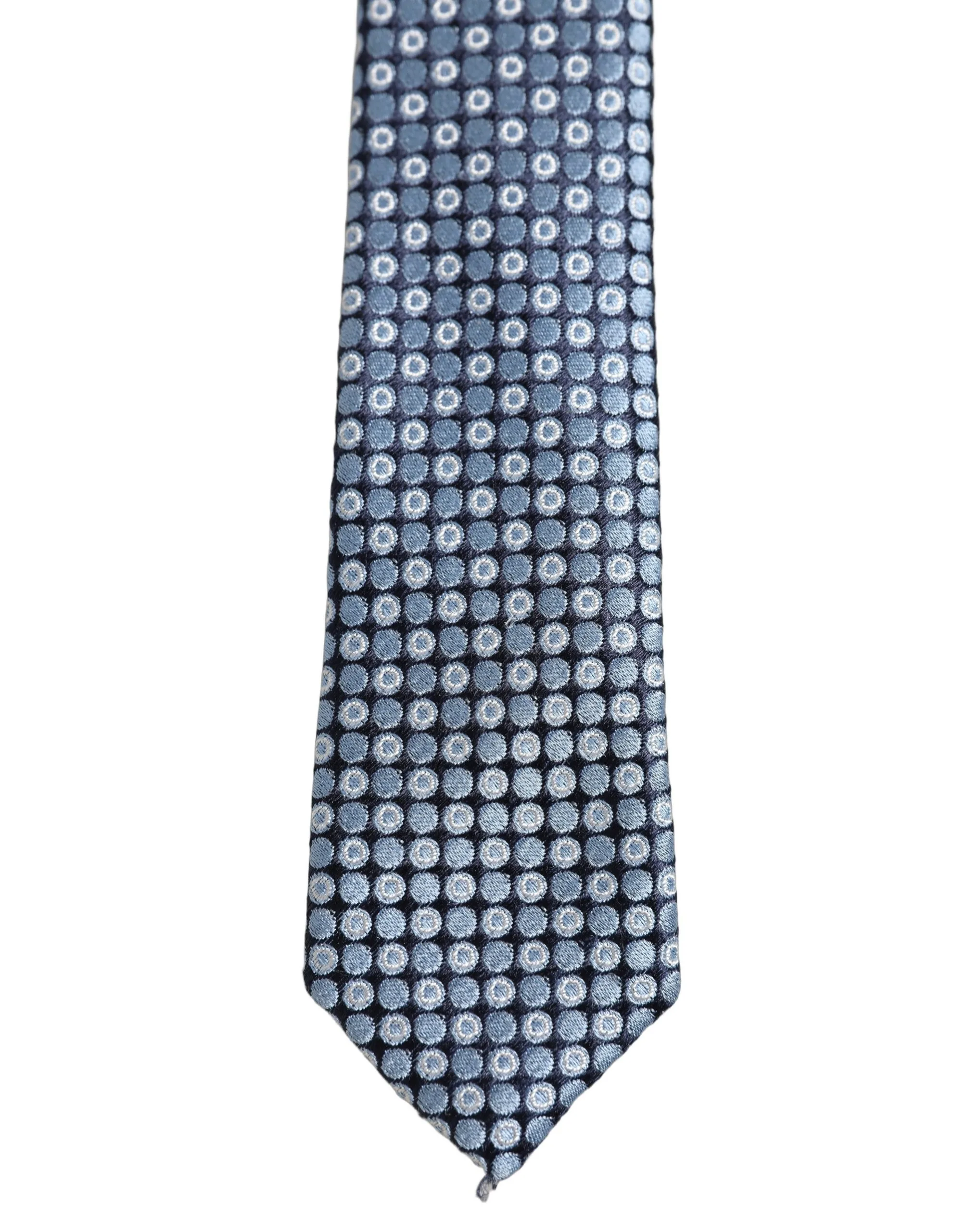 Blue Circle Pattern Silk Adjustable Necktie Accessory Tie - Image 3