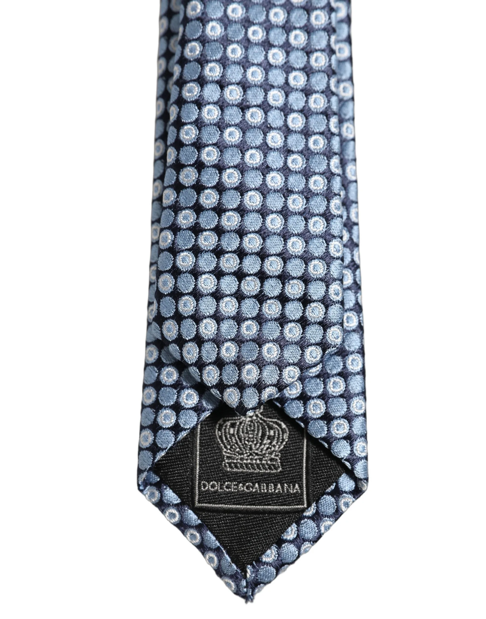 Blue Circle Pattern Silk Adjustable Necktie Accessory Tie - Image 4
